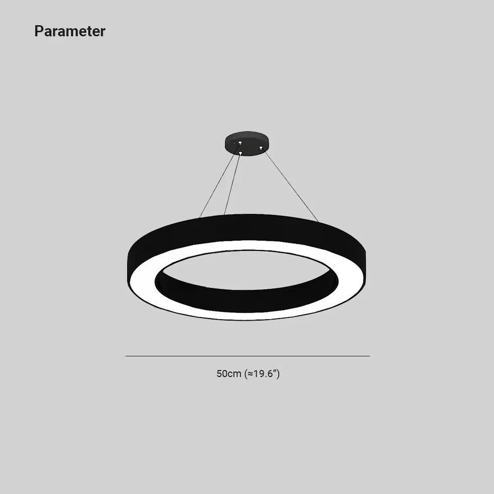 Modern Black LED Ring Pendant Light - Sleek Contemporary Ceiling Lighting for Dining Room, Kitchen, or Living Room Decor