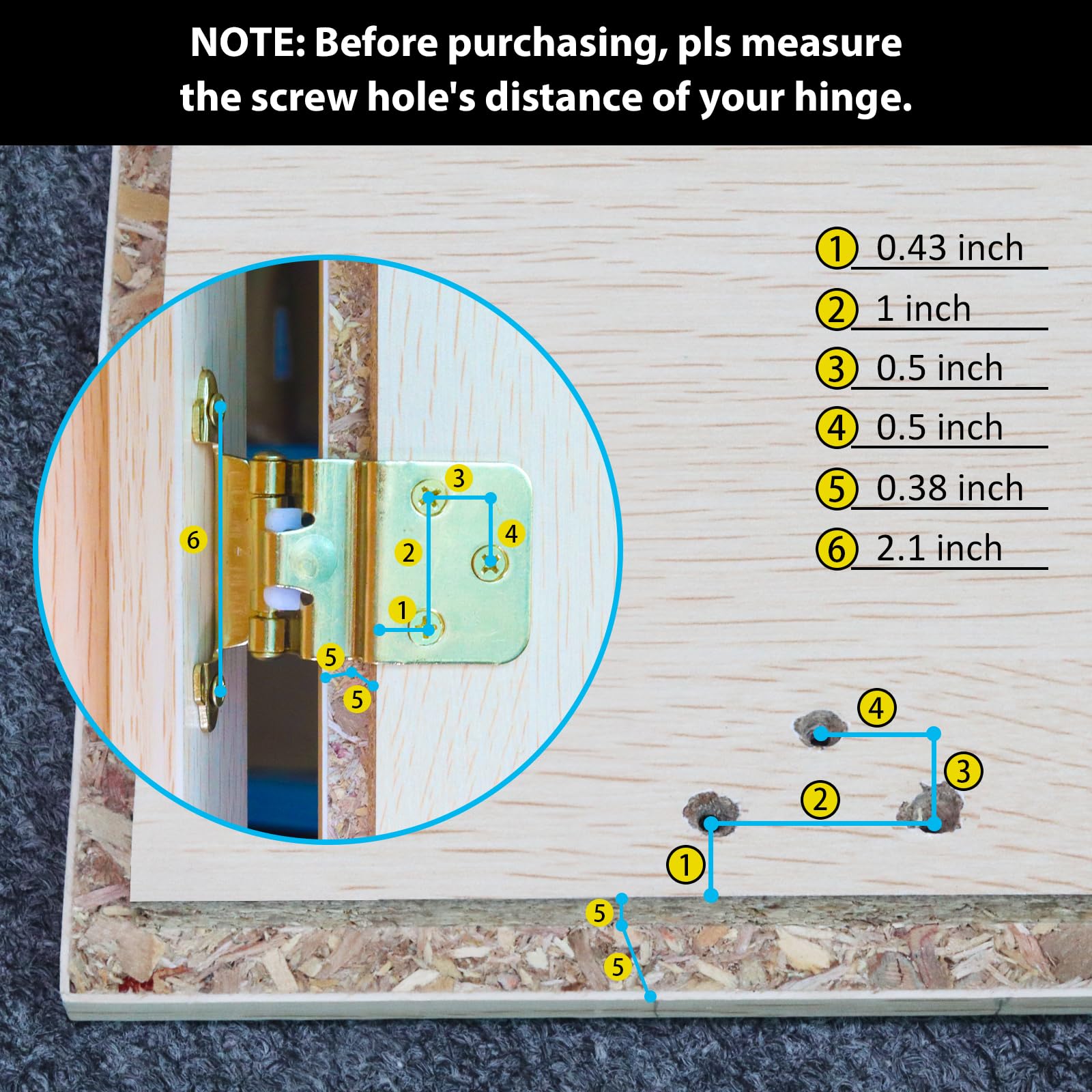 3/8 Inch Inset Brass Gold Cabinet Hinges (10 Pairs - 20 Pack) - Self Closing Hinges for Kitchen & Cabinet Doors - Durable Cabinet Hardware for Home Renovation & Furniture Installation