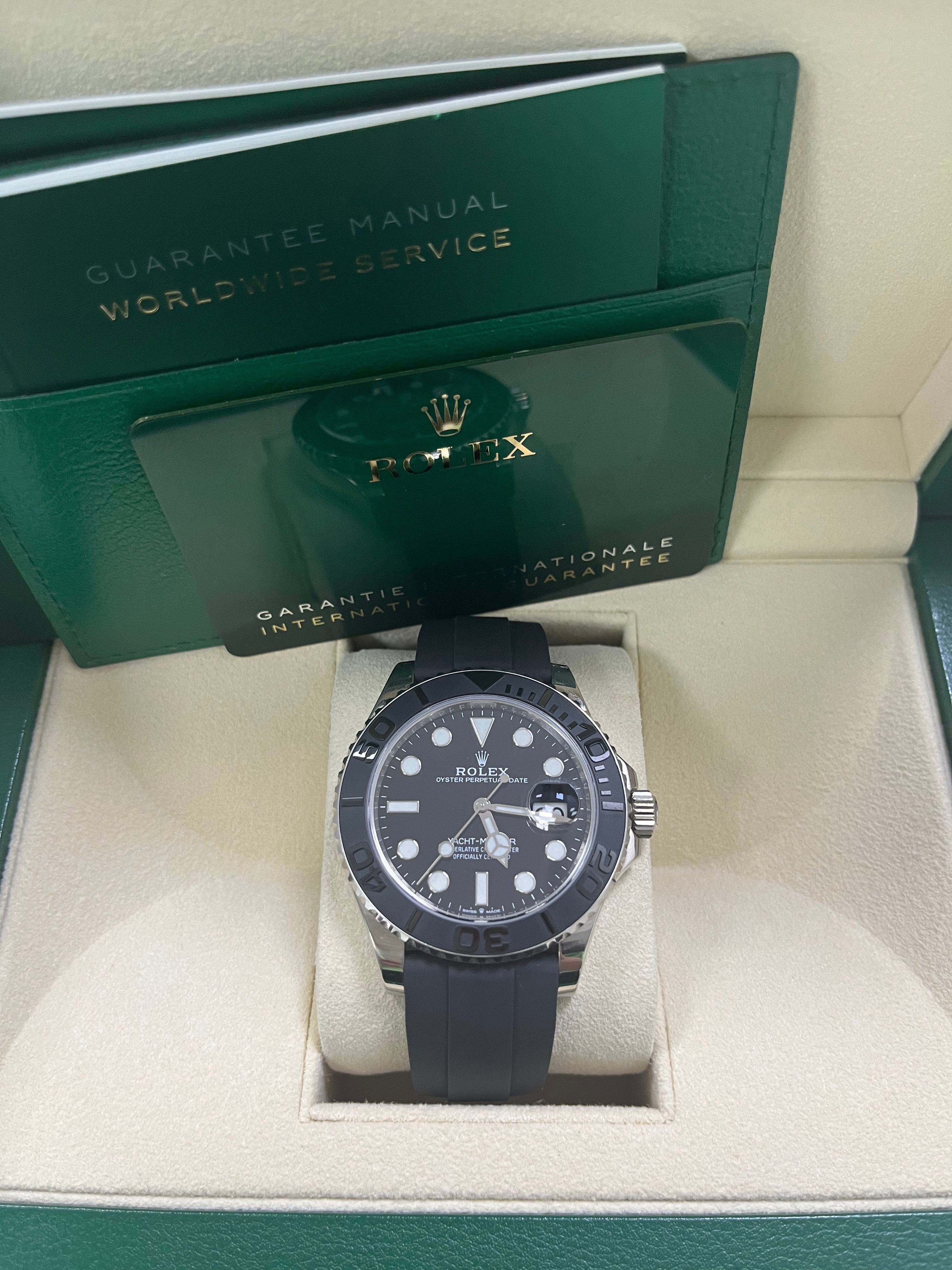 Rolex Yacht-Master 42 White Gold Men's Watch with Black Dial & Oysterflex Bracelet - Ref. 226659 - Luxury Diving Timepiece for Sailing, Yachting & Formal Occasions