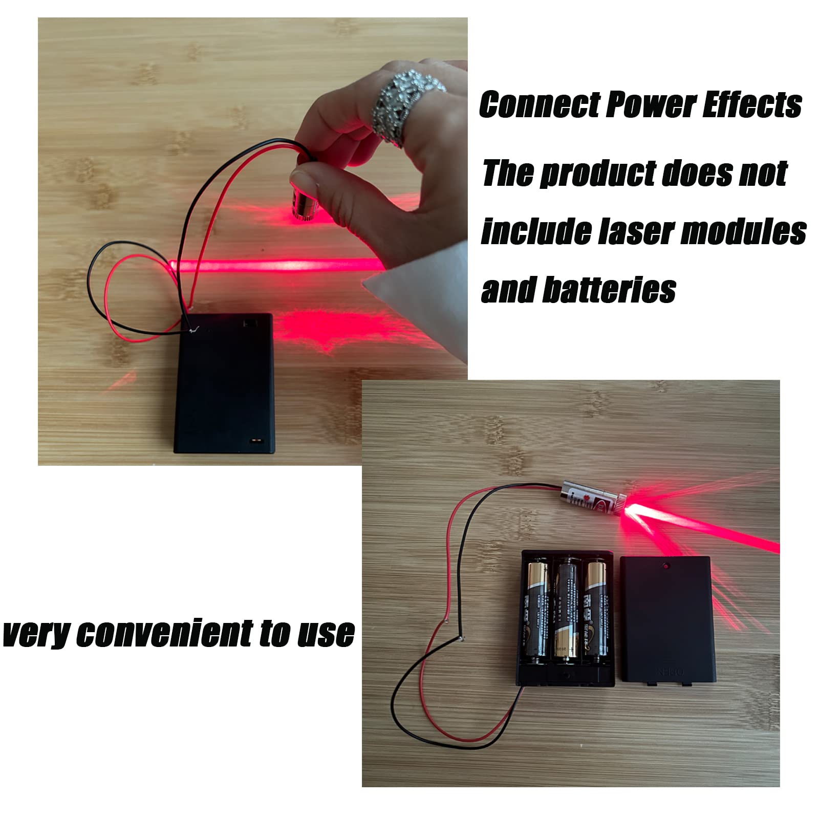 AAALaser Module Battery Holder with Wire - 2 Pack, Portable Battery Holder Box for DIY Electronics (Batteries Not Included) | Perfect for Laser Projects, Robotics & STEM Kits