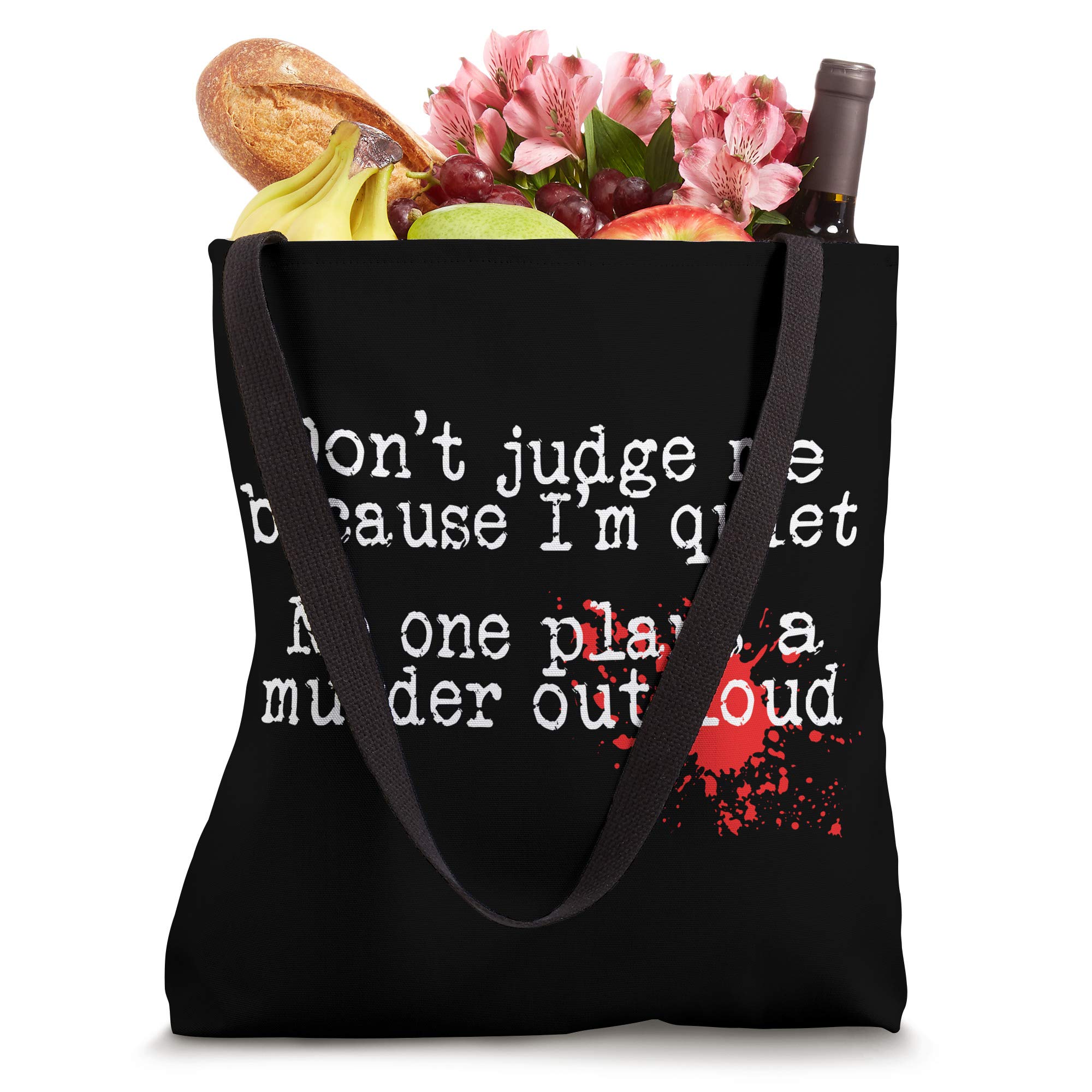 True Crime Fan Gift - Funny Crime Junkie Tote Bag for Introverts | Perfect for Book Lovers, Podcast Enthusiasts & Mystery Fans