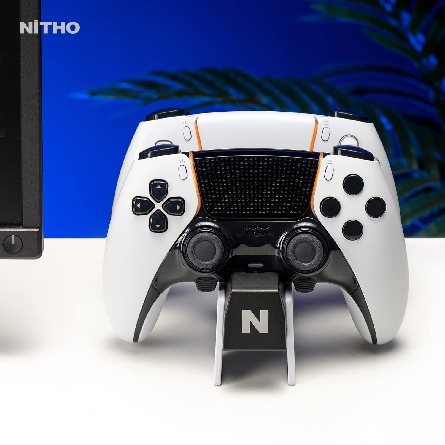 NiTHO PS5 Controller Charging Station - Fast Charging Dock for PS5 & Edge Controllers, Playstation 5 DualSense Charger (White) | Perfect for Gaming Setup & Multi-Controller Charging
