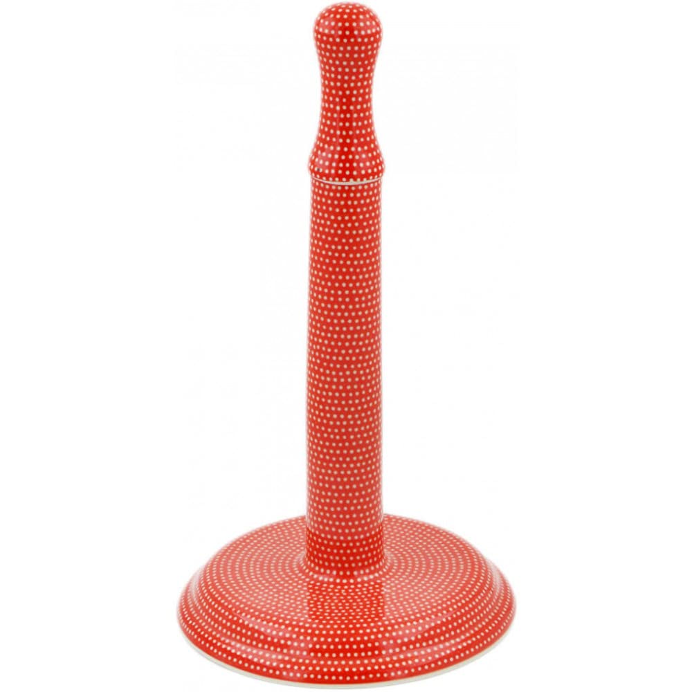 Handmade Polish Pottery 13-inch Paper Towel Holder - Ceramika Artystyczna Red Sea Theme UNIKAT with Certificate of Authenticity | Unique Kitchen Decor & Gift Idea for Home