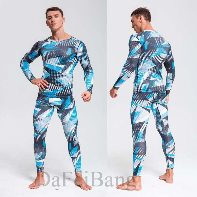 Quick Dry Camouflage Men's Running Set - Compression Sports Suit with Skinny Tights & Rashguard for Gym, Fitness & Outdoor Activities | Moisture-Wicking Workout Clothes for Jogging, Training & Sports 2025