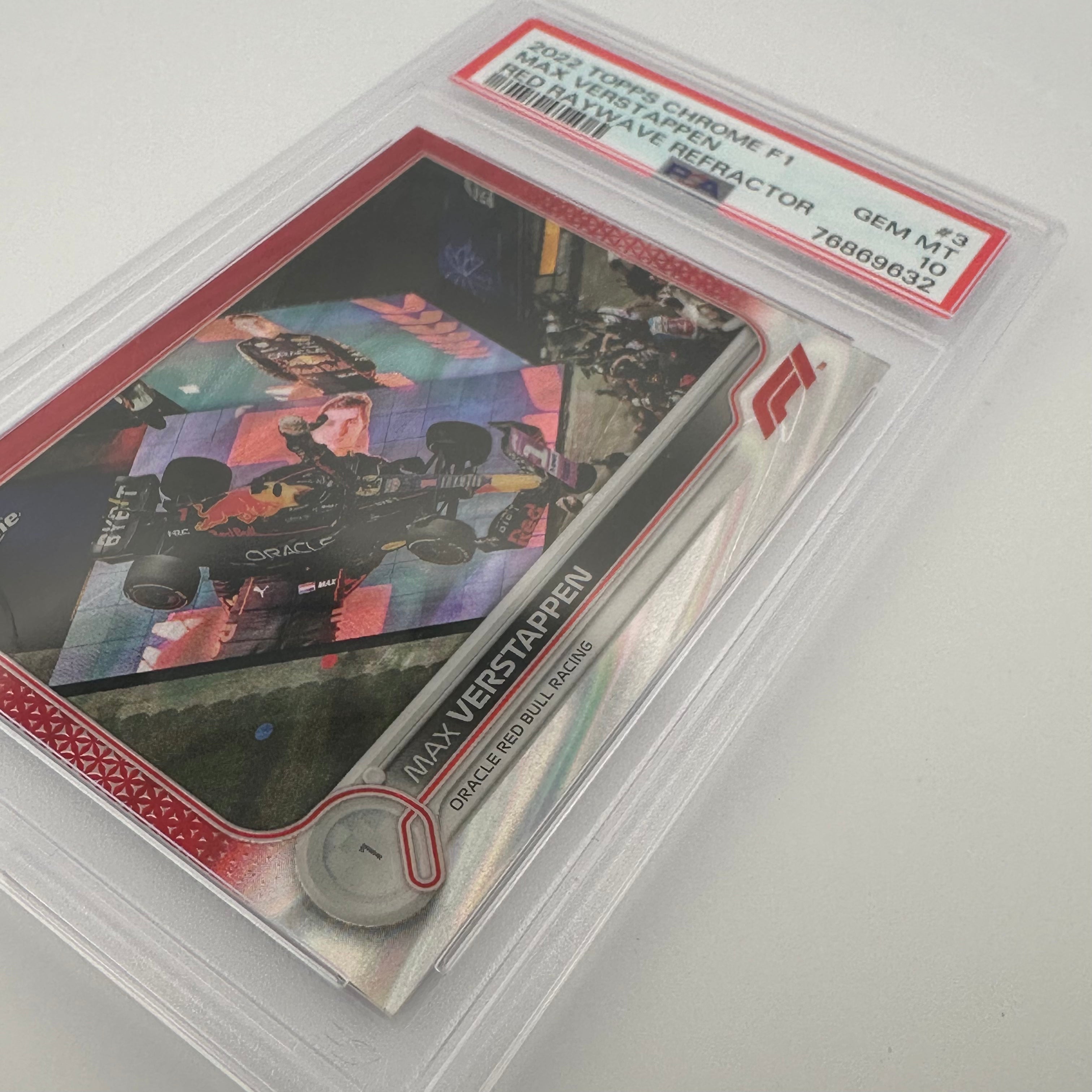PSA 10 Graded 1/5 Max Verstappen #3 Red Raywave Refractor - Rare Racing Card for Collectors & F1 Fans