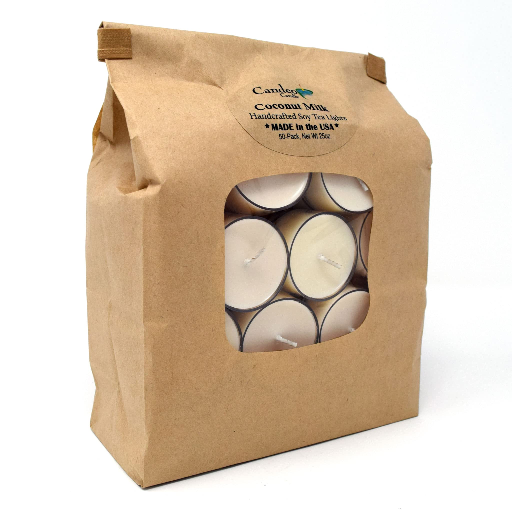 Soy Wax Coconut Milk Tealight Candles - 50 Pack for Home & Spa