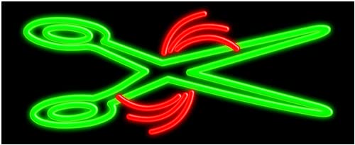 Hair Salon Glass Neon Sign #10812 - Handcrafted in USA | Perfect for Barbershops, Salons & Retro Home Decor