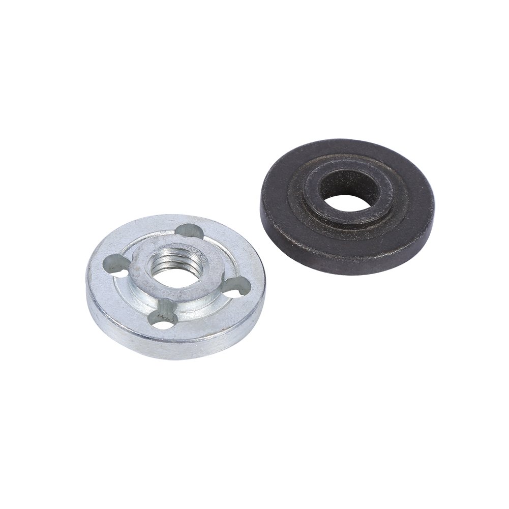 1 Pair Silver & Black Angle Grinder Flange Set - M10 Inner & Outer Flange Replacement Parts for Electrical Angle Grinders - Perfect for Metal Cutting, Grinding & Polishing Projects