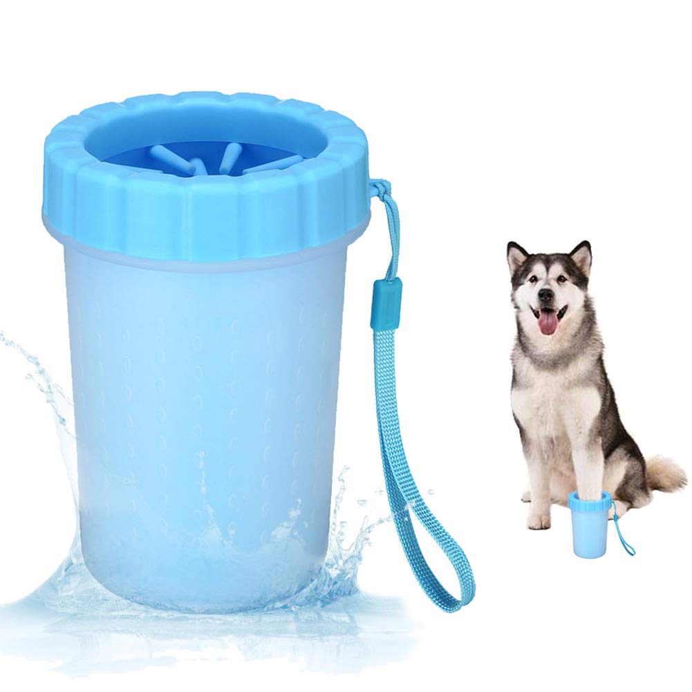 Portable Dog Paw Cleaner - Gentle Pet Feet Washer for Small & Large Dogs | Blue Dog Grooming Accessories | Perfect for Outdoor Adventures, Hiking & Muddy Paws After Walks