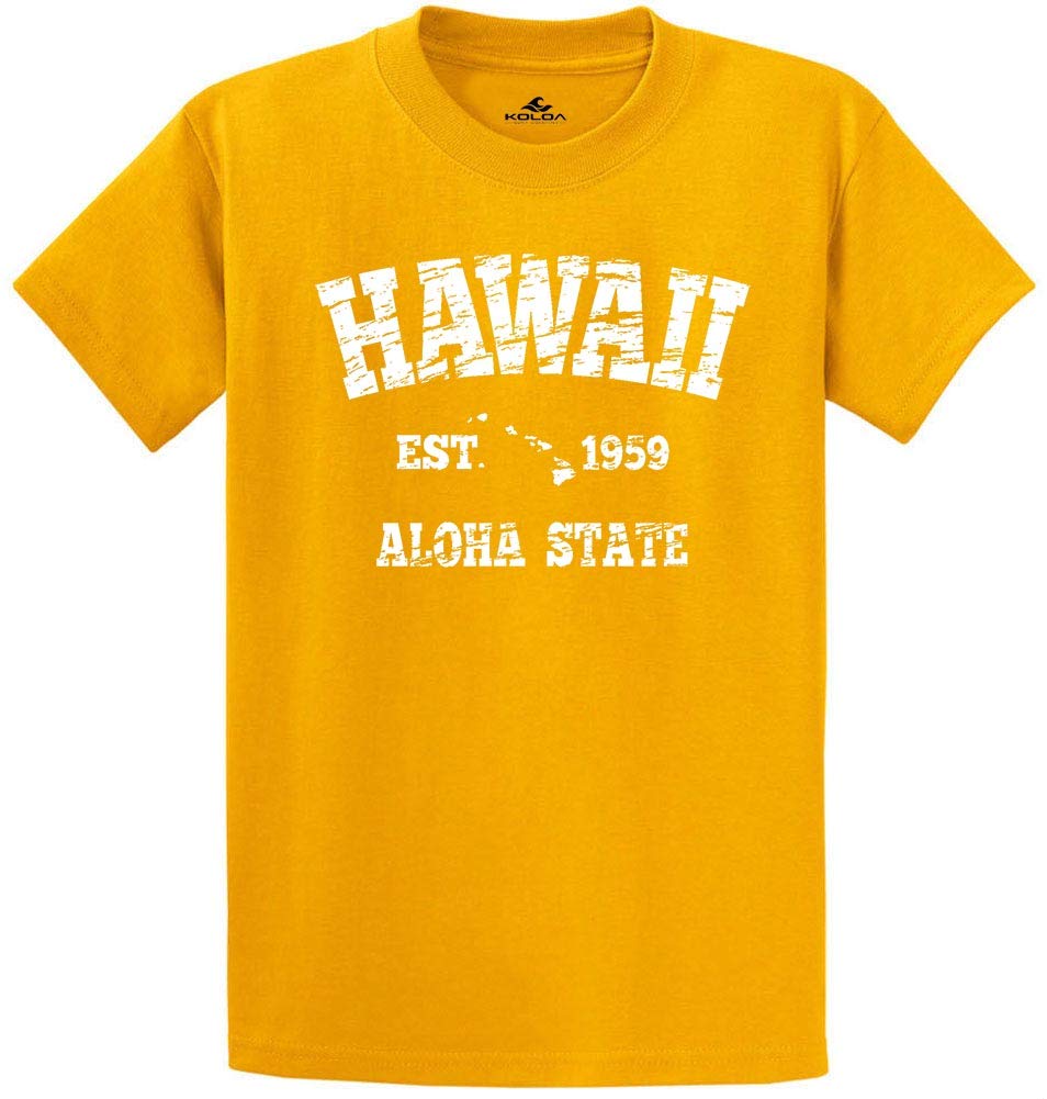 Vintage Hawaiian Islands T-Shirt - 42 Colors, Regular, Big & Tall Sizes for Men - Perfect for Beach Vacations, Summer Outfits & Tropical Theme Parties