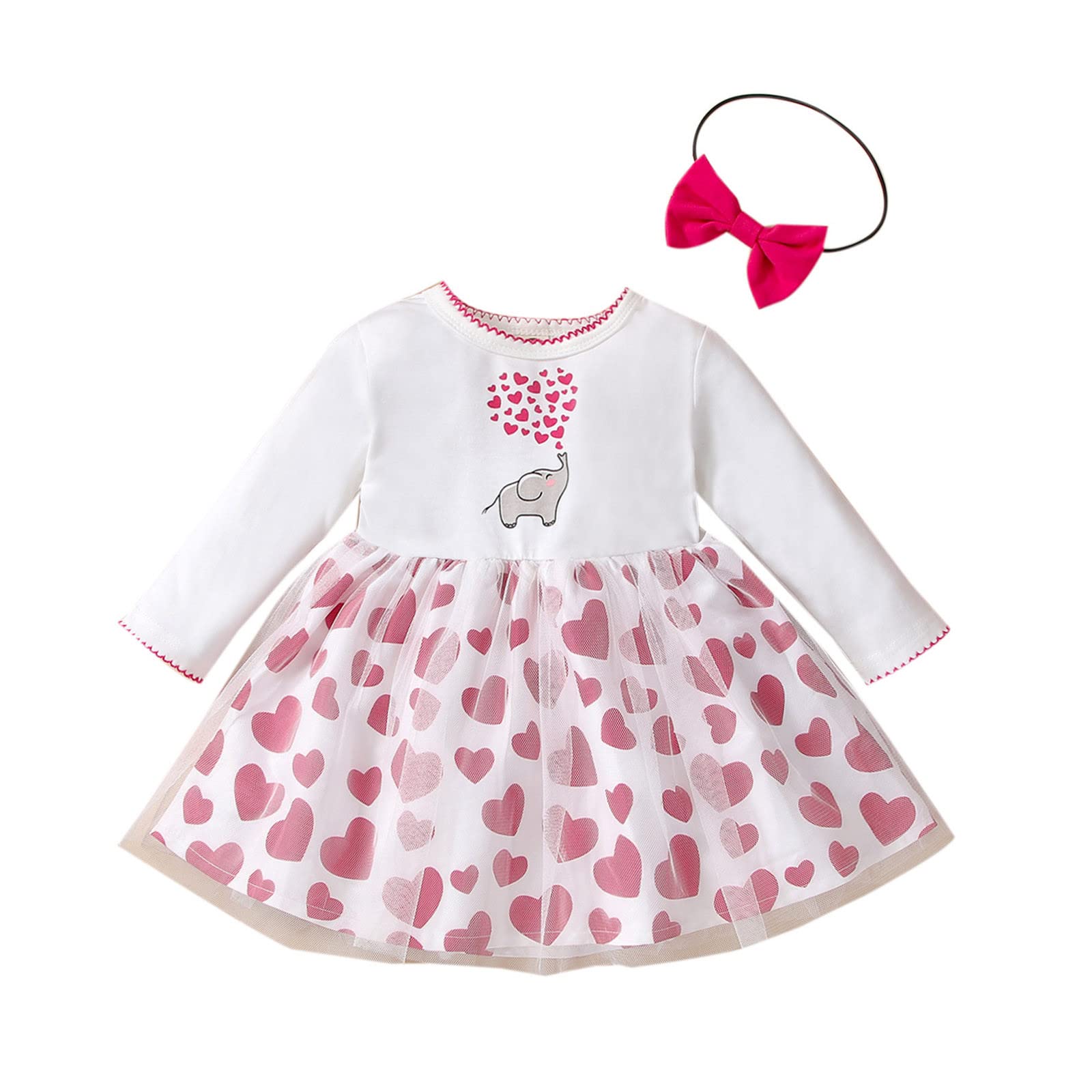 Valentine's Day Princess Party Dress for Baby Girls - Floral Tulle Sunflower Print Toddler Dress for Special Occasions, Photo Shoots & Birthday Celebrations