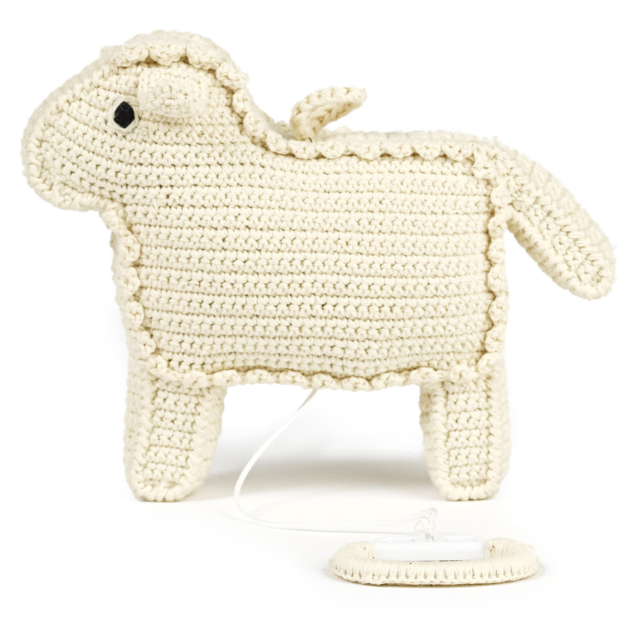 Anne Claire Petit Lamb Music Box Crochet Nature - Handmade Wool Knit Musical Toy for Babies & Kids - Perfect Nursery Decor, Baby Shower Gift & Childhood Keepsake