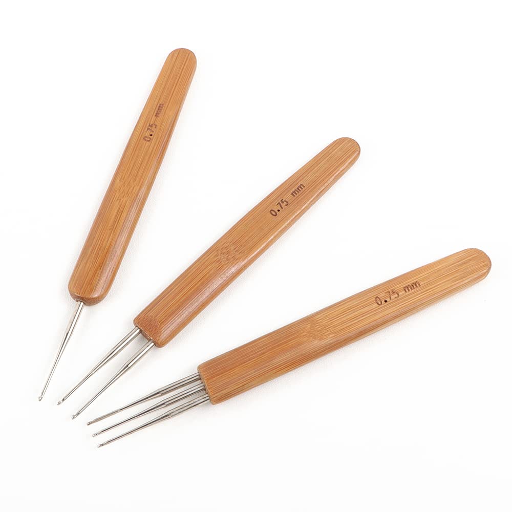 Orientdreads Professional Dreadlock Crochet Hooks Set - 0.4mm/0.5mm/0.75mm Sizes - Loc Needle for Braiding & Hair Styling - Includes 1, 2 & 3 Crochet Needles (Great for DIY Dreadlocks, Hair Extensions & Natural Hair Care)