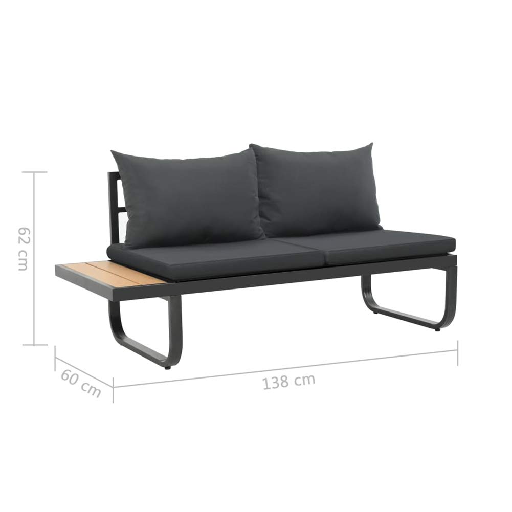 Premium 2-Piece Outdoor Lounge Set with Cushions - Durable Aluminium & WPC Garden Corner Sofa for Patio, Deck, Backyard - Perfect for Relaxing & Entertaining Guests