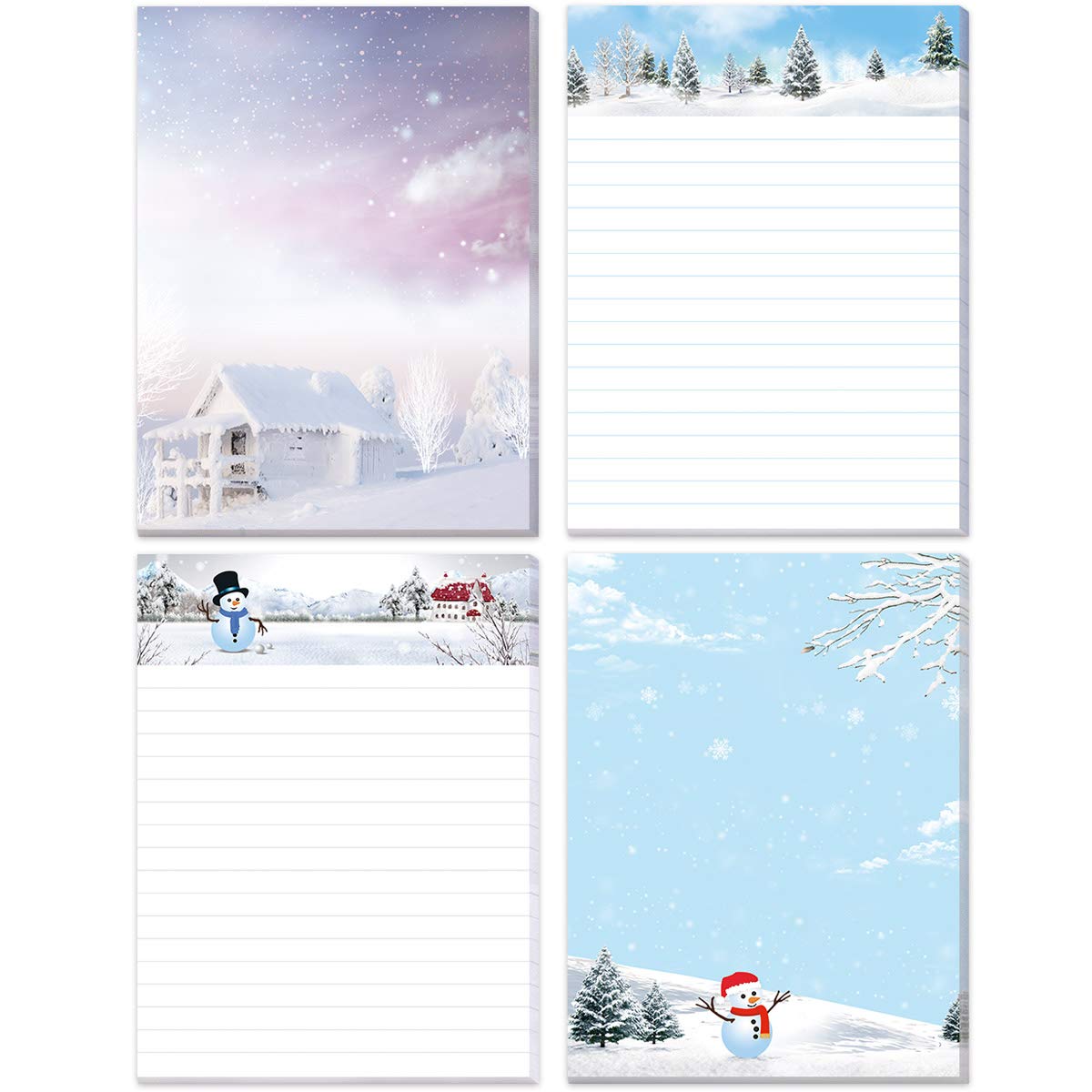 Festive Christmas Notepad Set - Winter Holiday Themed Memo Pads for Gift Giving, Office Notes & Holiday Planning (Pack of 3)