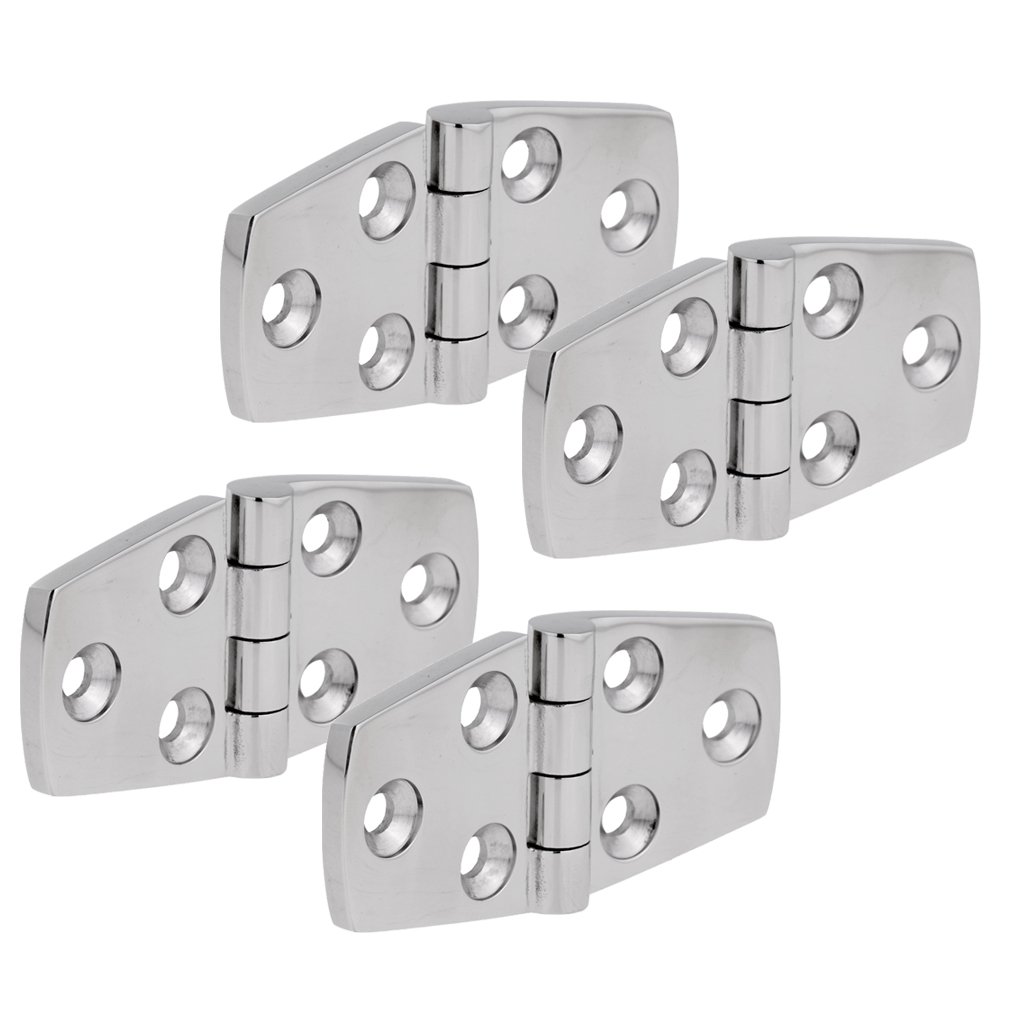 MERIGLARE 2 Pairs Stainless Steel Butt Hinges for Cabinet, Gate & Closet Door - Durable Silver Door Hinges - Perfect for Home, Office & Furniture Installation