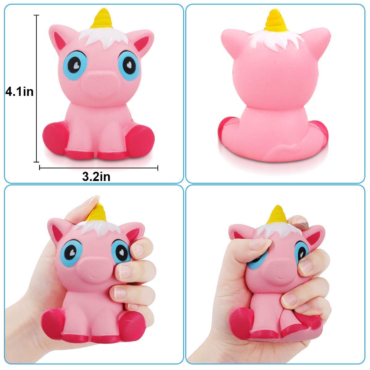 Unicorn Squishy Toys - 6 Pack Kawaii Scented Squishies for Girls Birthday Party Favors & Easter Gifts