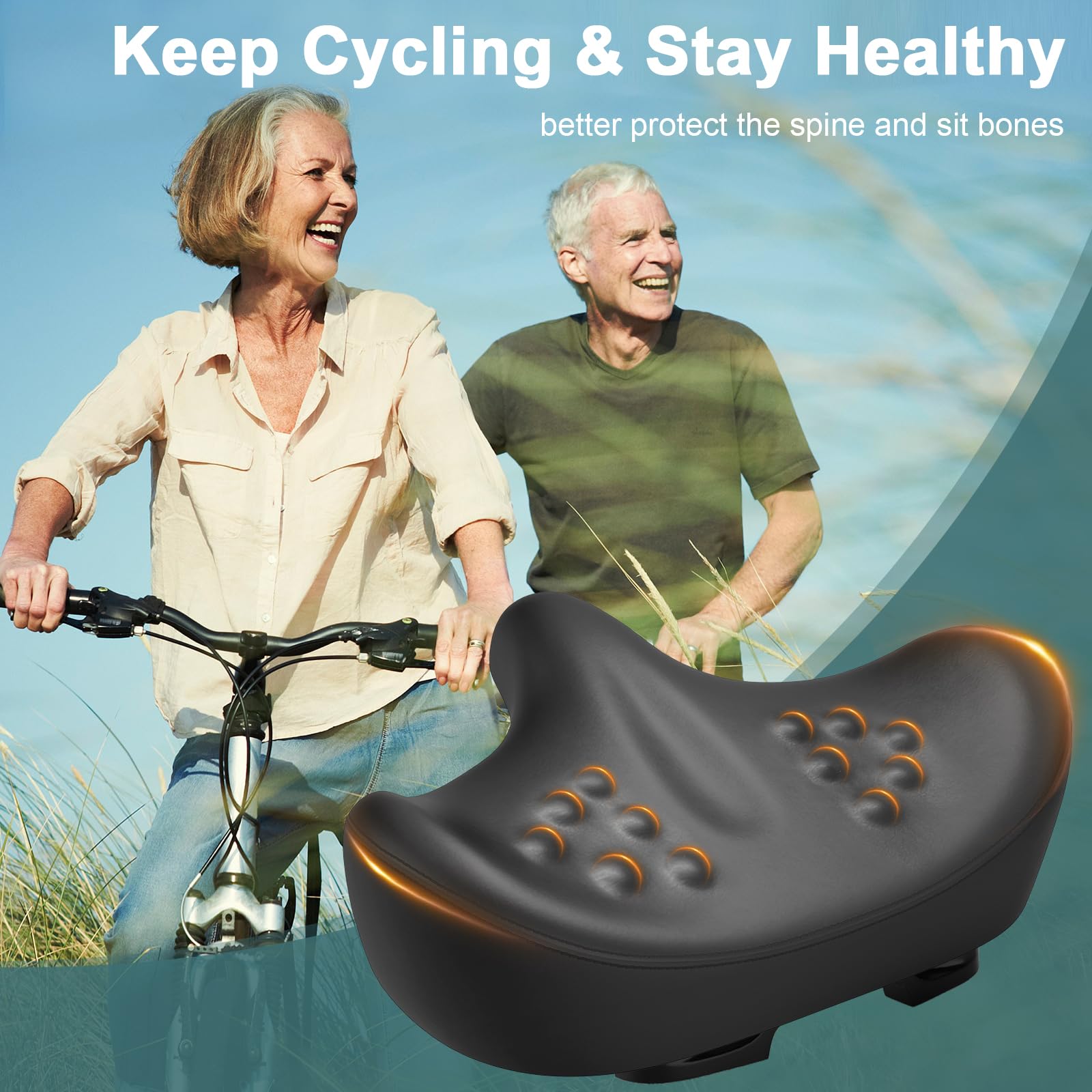 **Xmifer Oversized Bicycle Seat - Ultra Wide Wing Comfort Bike Seat for Peloton, Plus Bikes, Electric & Tricycles - Ergonomic Design for Men & Women - Perfect for Long Rides, Commuting & Indoor Cycling**