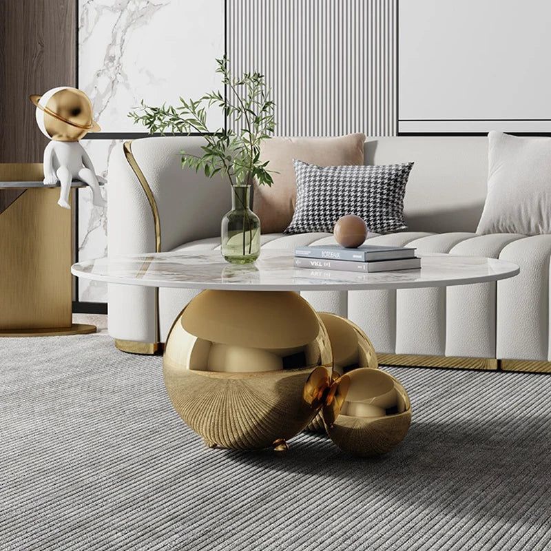 Marble top + Gold Balls
