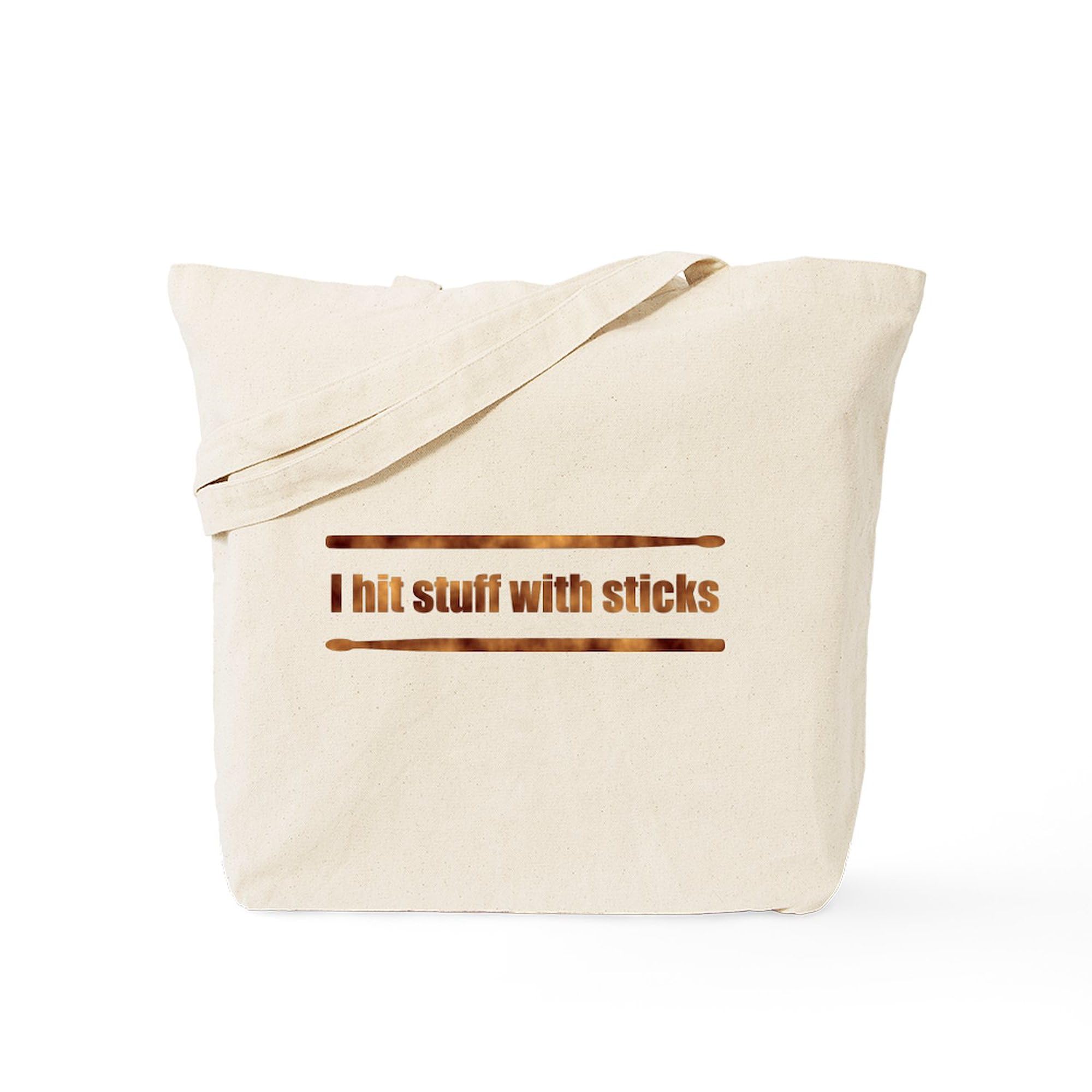 Drum Stick Tote Bag - Natural Canvas Reusable Shopping Bag for Groceries, Beach & Music Lovers | Eco-Friendly Carryall