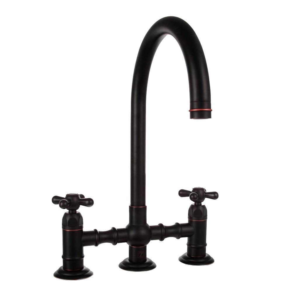 ZLINE Mona Kitchen Faucet with Side Sprayer in Oil Rubbed Bronze - High Arc Pull-Down Sprayer for Modern Farmhouse & Commercial Kitchens (MNA KF ORB)