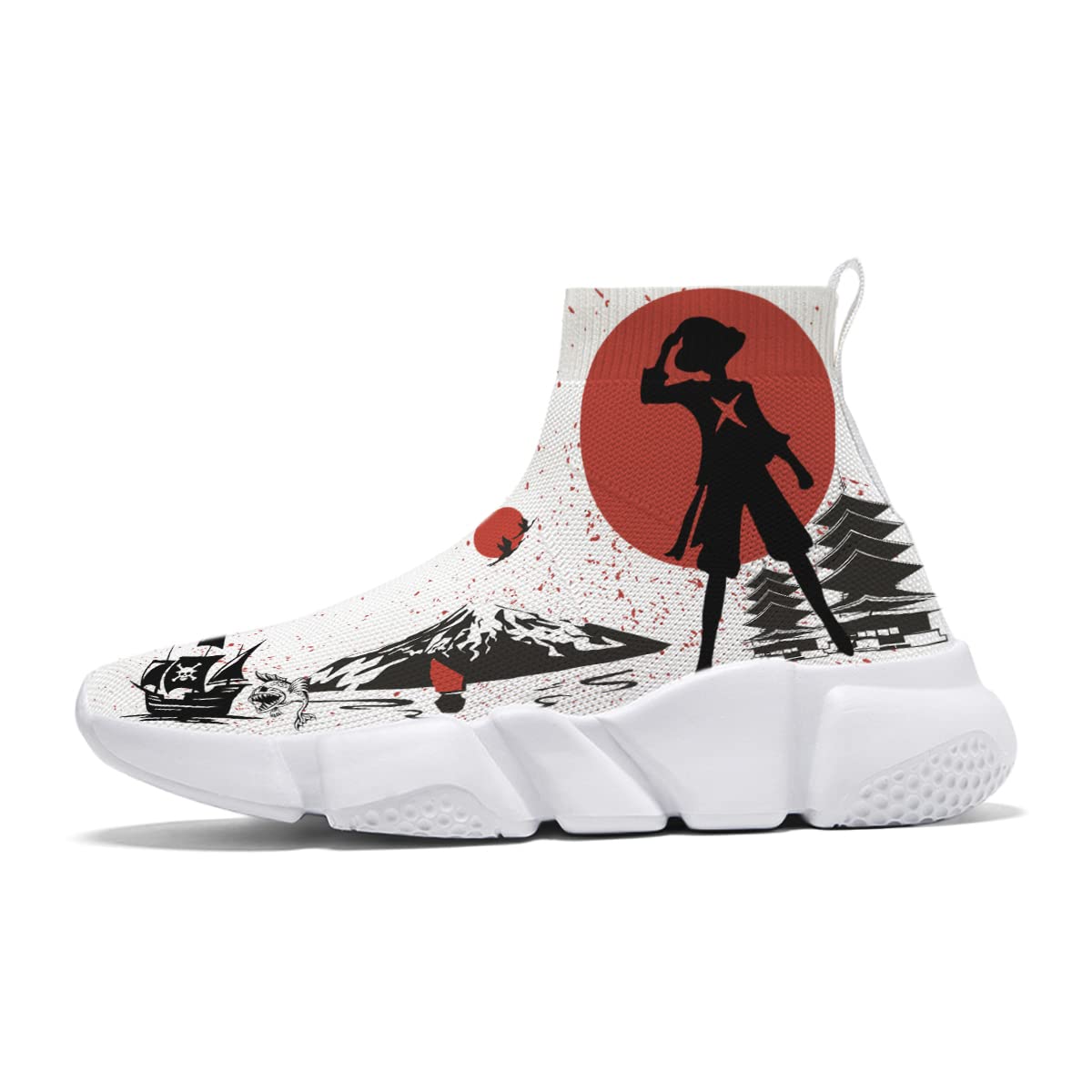**Men's Plus Size Sneakers - Cartoon Silhouette Printed Fashion Walking Shoes - US Sizes 7-15 - Comfortable Casual Wear for Walking, Running & Daily Outfits**