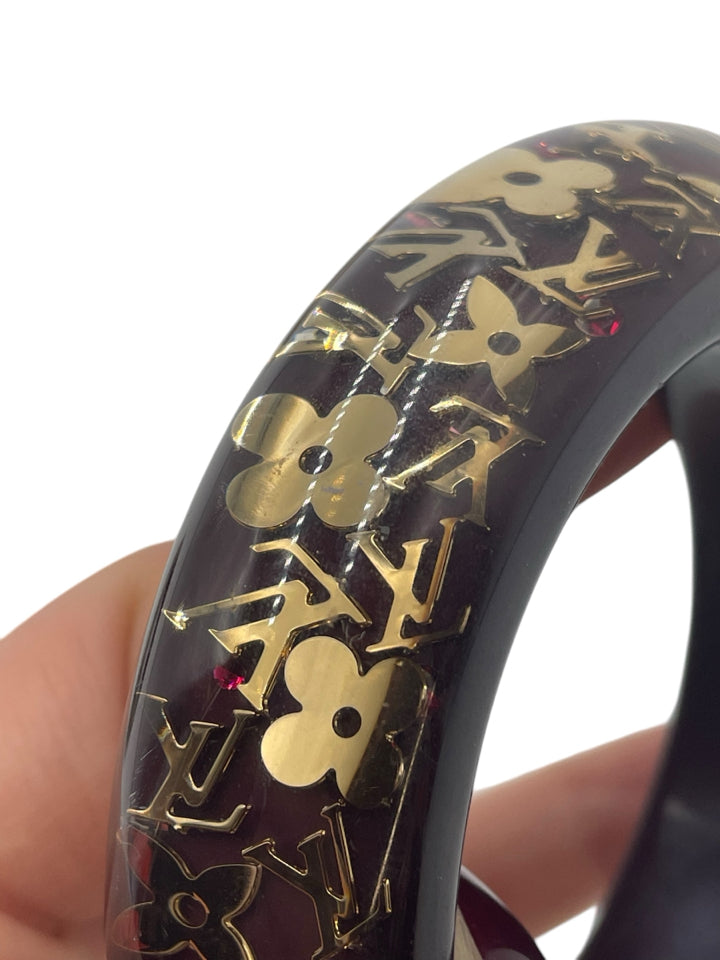 Louis Vuitton Plum Resin & Stars Wide Bangle Bracelet - Luxury Fashion Jewelry for Women, Perfect for Parties, Weddings & Special Occasions