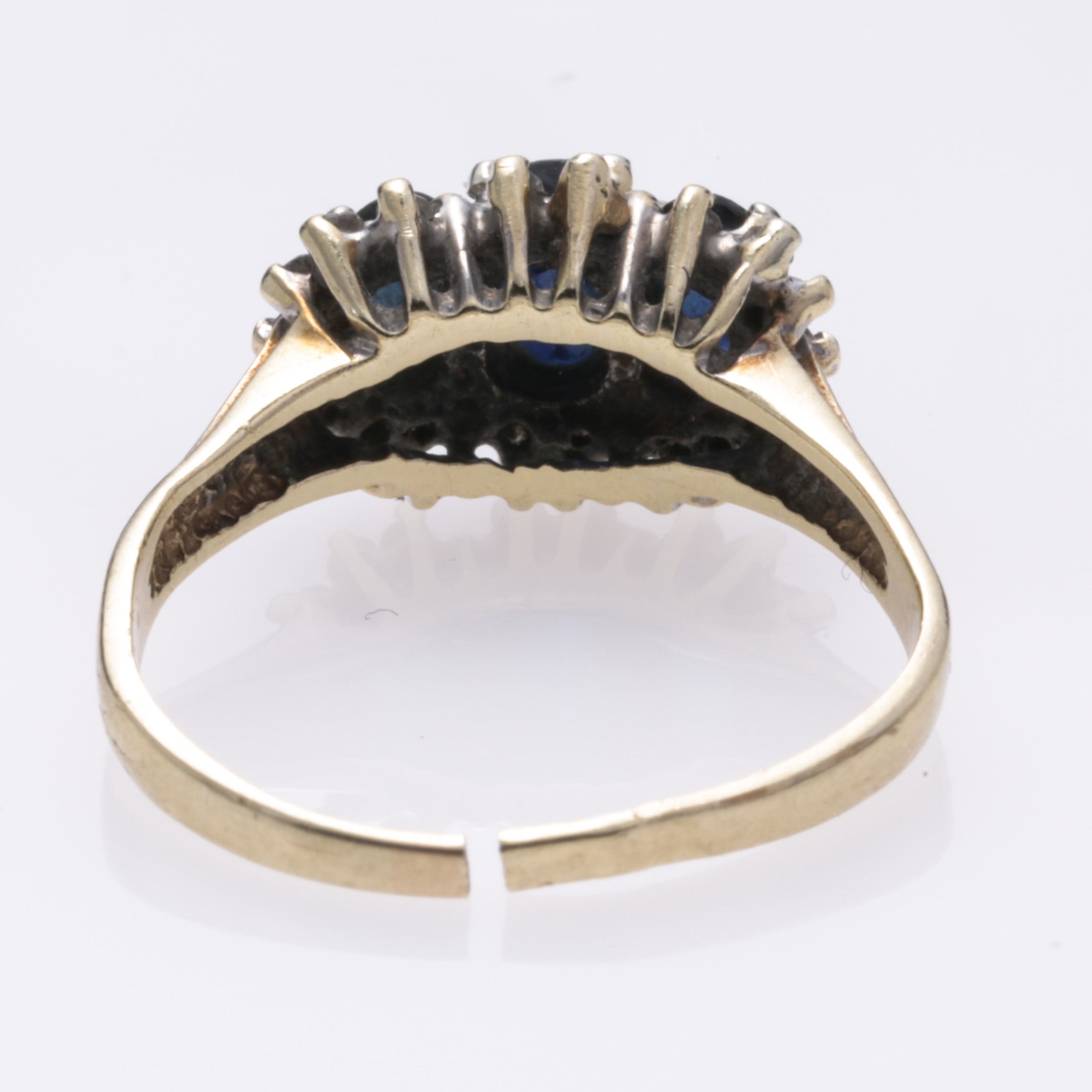 10K Yellow Gold Sapphire and Diamond Ring - 0.95ct Sapphire & 0.18ctw Diamonds - Size 6.5 - Elegant Jewelry Gift for Women, Perfect for Engagement, Anniversary or Special Occasions