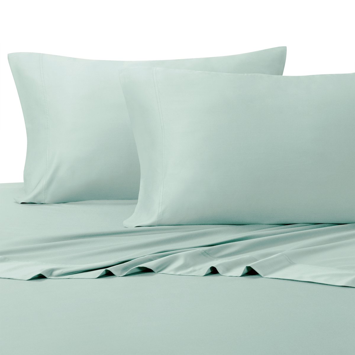 Linens House 100% Bamboo Pillowcase Set - Super Soft & Silky Standard Size (20x26 inches) 2-Pack, Ocean Blue - Breathable & Hypoallergenic Bedding for Side Sleepers & Hot Sleepers