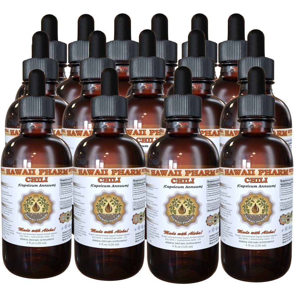 Organic Chili (Capsicum annuum) Liquid Extract Tincture Supplement - 4 oz (15 Pack) | Hawaiian Herbal Remedy for Digestion & Metabolism Boost | Cooking, Wellness & Natural Health Support