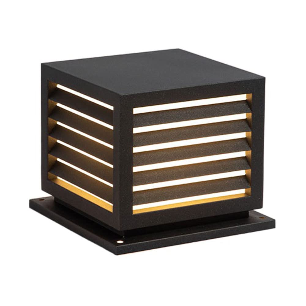 Waterproof Modern Outdoor Post Lights - Square Patio Pillar Lights for Deck, Villa & Garden - Durable Electric Wall Lamp for Household & Doorpost Lighting - Perfect for Backyard, Pathway & Landscape Illumination