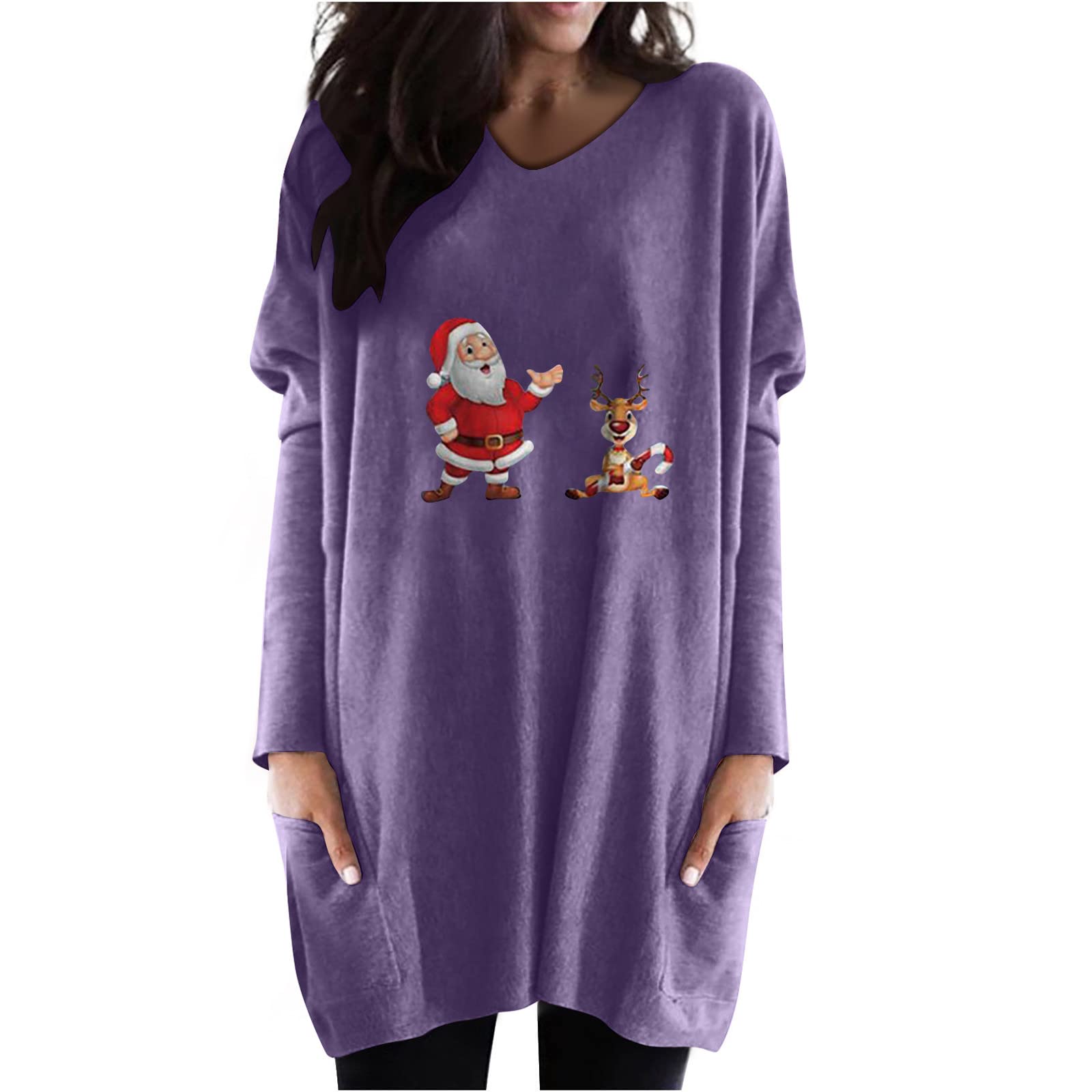 Posijego Women's Loose Fit Long Sleeve Crewneck Sweatshirt - Cozy Winter & Fall Casual Pullover for Holiday & Christmas - Perfect for Office, Travel and Weekend Outings
