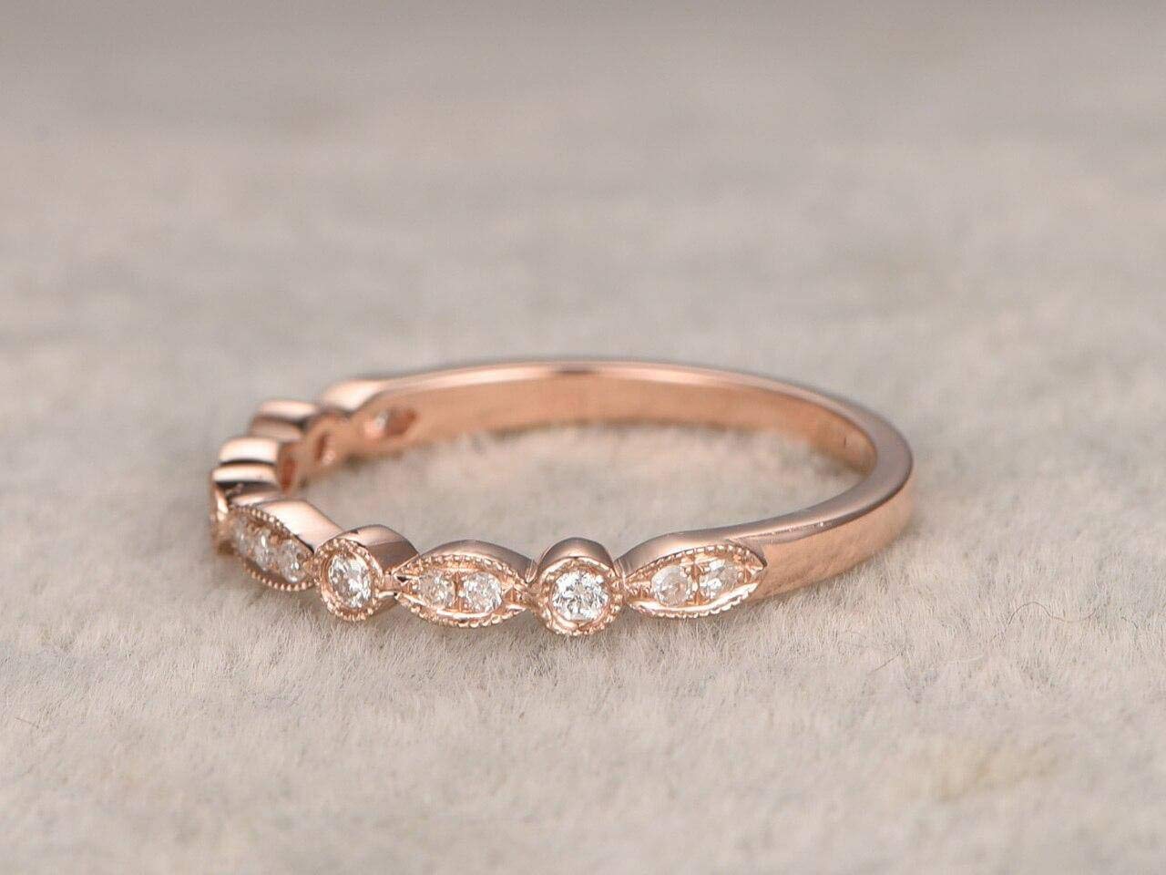 0.25 Carat Half Eternity Wedding Ring - Beautiful Twist Curve Design in 18k Gold Plating - Perfect for Engagement, Anniversary & Bridal Jewelry Gifts