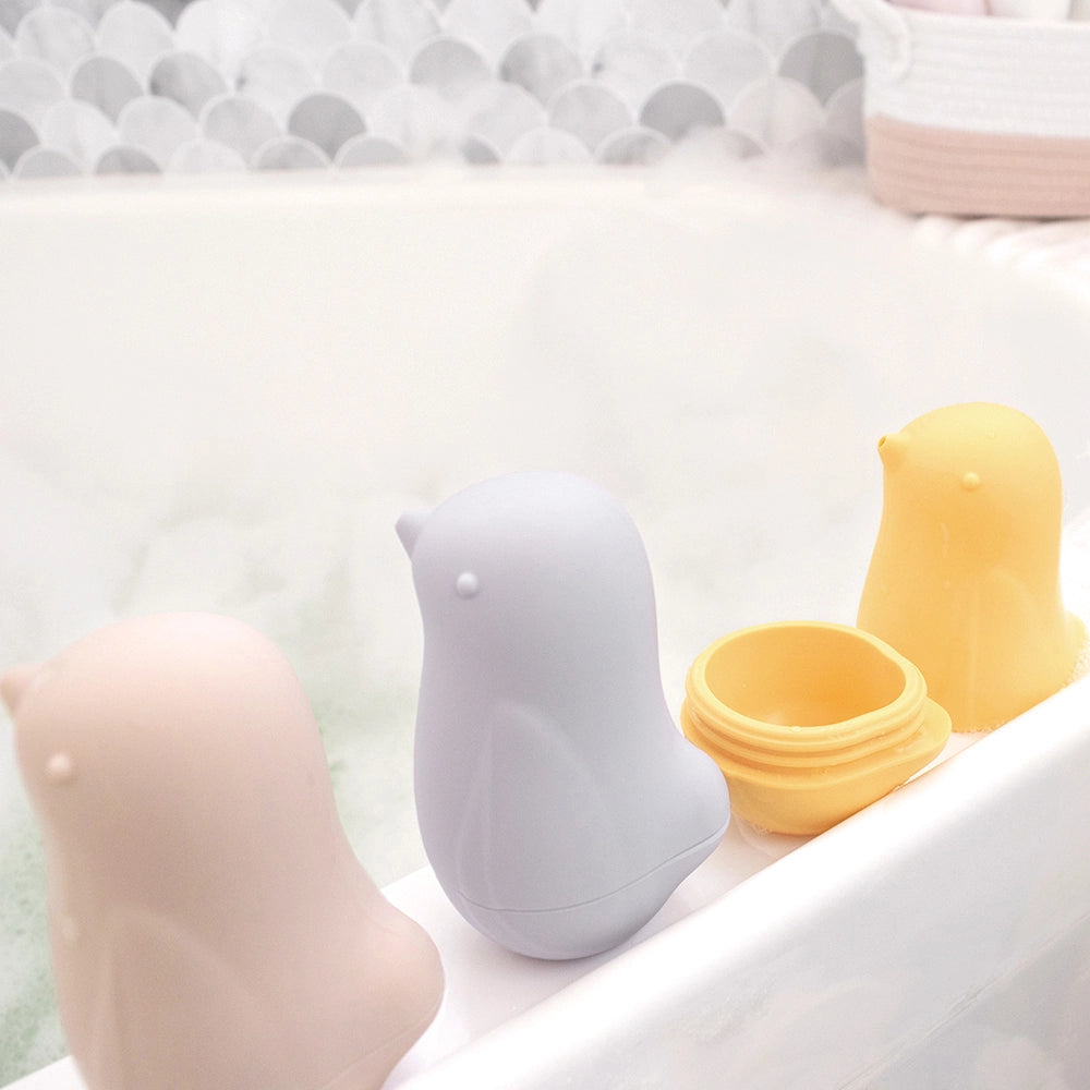 3 Pack Silicone Squeeze Bath Toys - Cute Duck Shaped Water Play for Babies & Toddlers - Bathtime Fun, Sensory Development & Pool Party Games