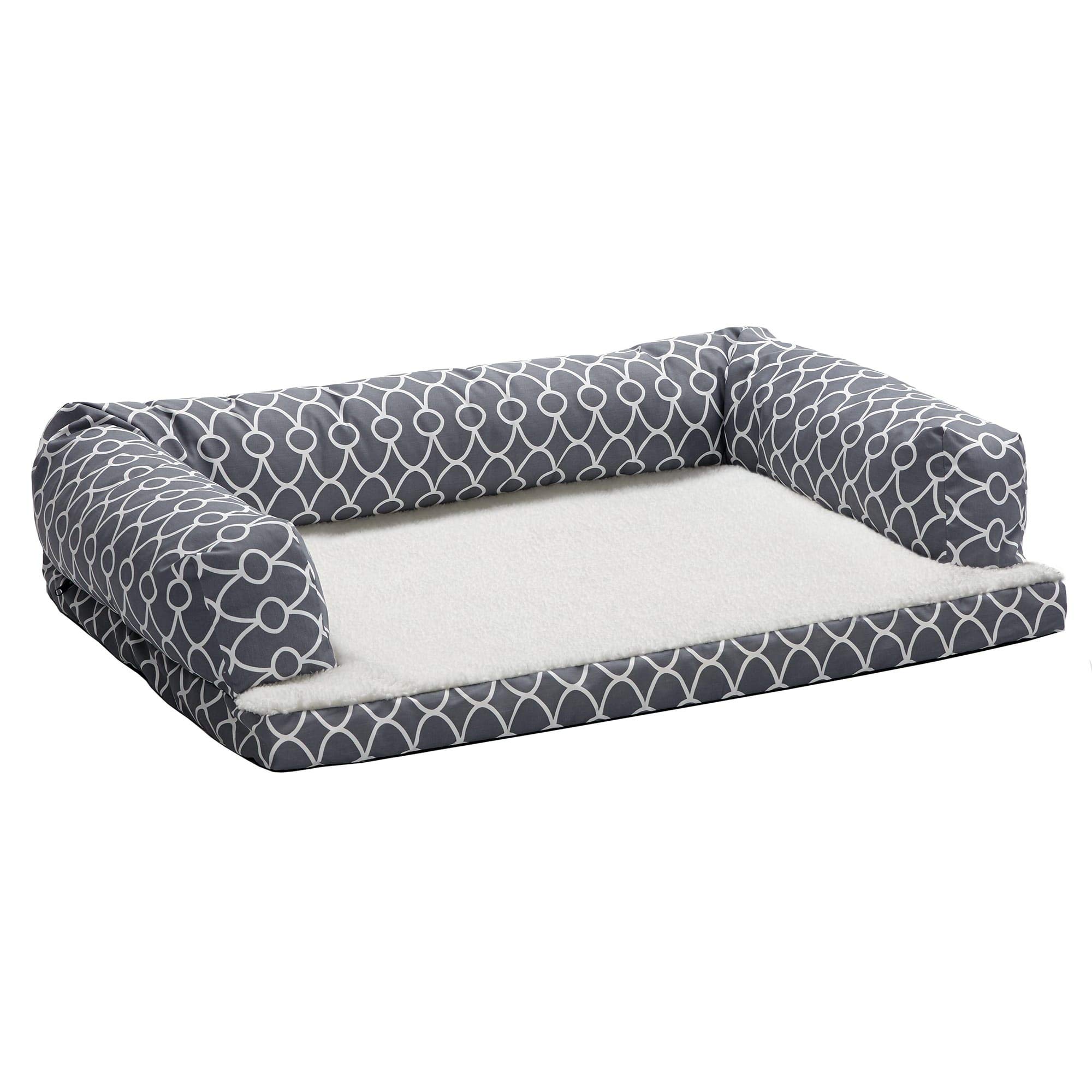Midwest Homes for Pets Orthopedic Dog Bed with Teflon Fleece Cover - X-Large Gray Sofa Style 54