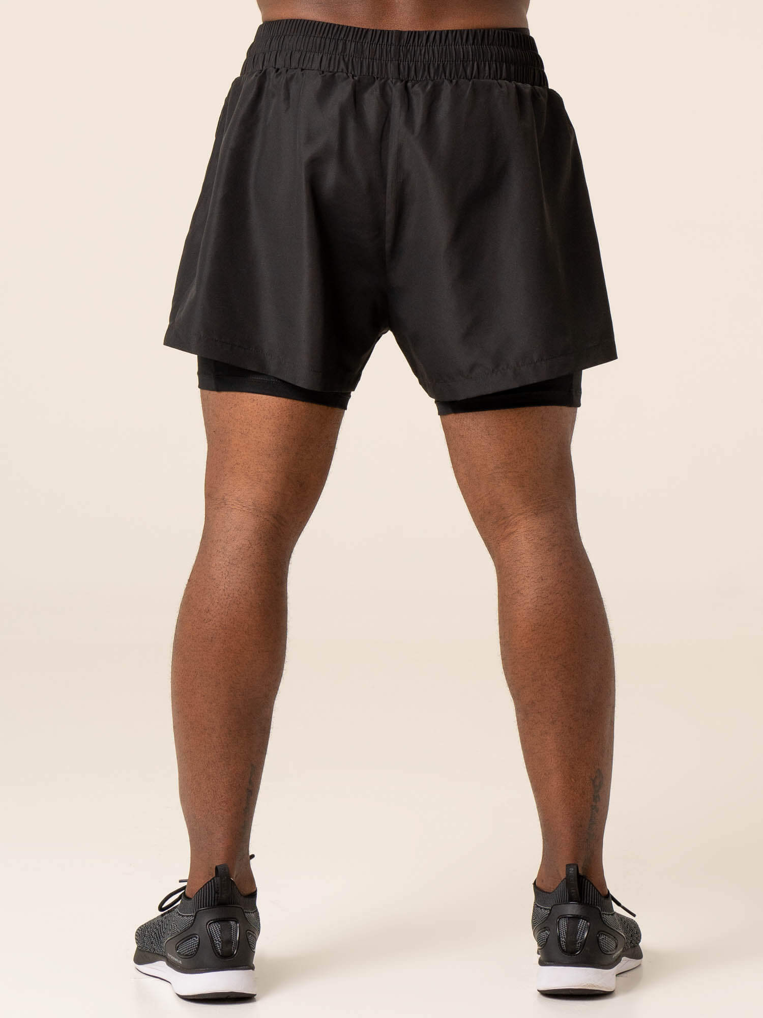Premium 2-in-1 Workout Shorts for Men - Moisture Wicking & Compression - Black - Ideal for Gym, Running & Cross Training