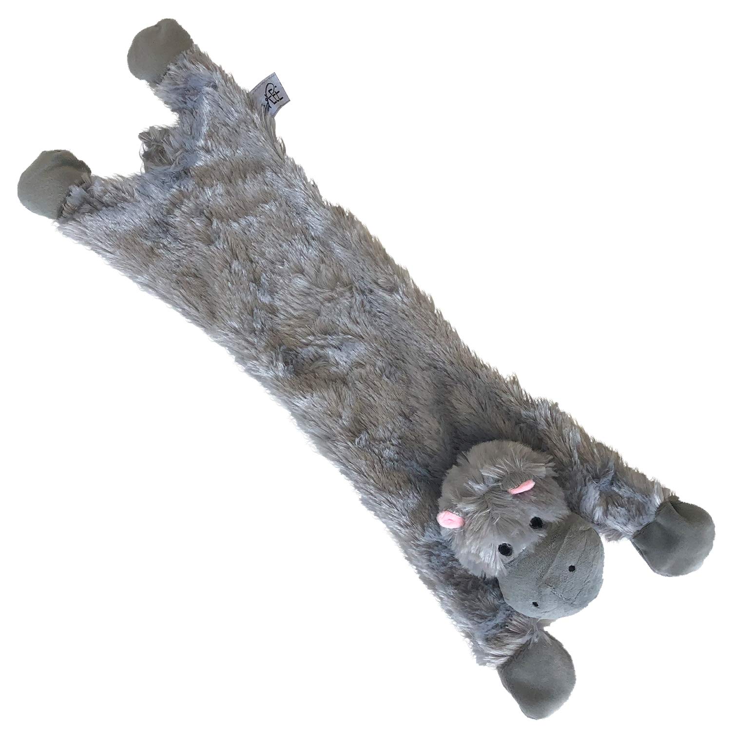Midlee Hippo Stuffingless Dog Toy - 21 Inch Large Plush Chew Toy for Aggressive Chewers - Perfect for Playtime, Training, and Cuddling