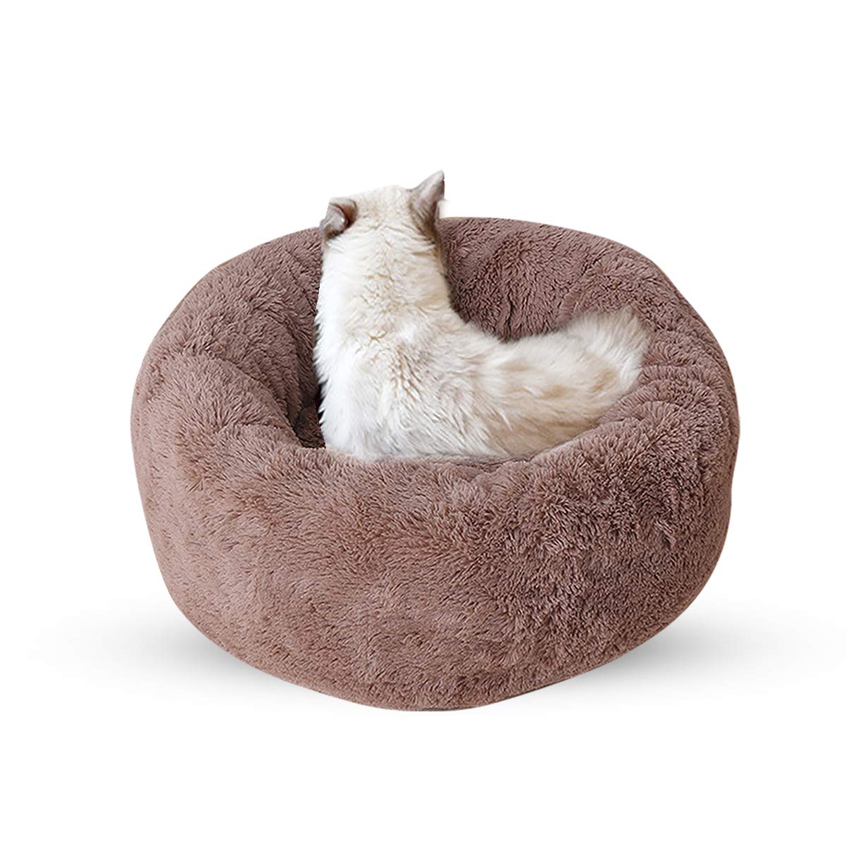Soft Round Cat Bed & Dog Bed - Machine Washable Pet Bed for Cozy Napping & Relaxation - Perfect for Living Room, Bedroom, or Pet Corner