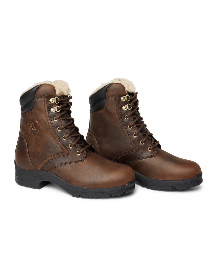 Women's Mountain Horse Snowy River Short Lace-Up Riding Boots - Brown Leather Equestrian Boots for Horseback Riding & Country Fashion