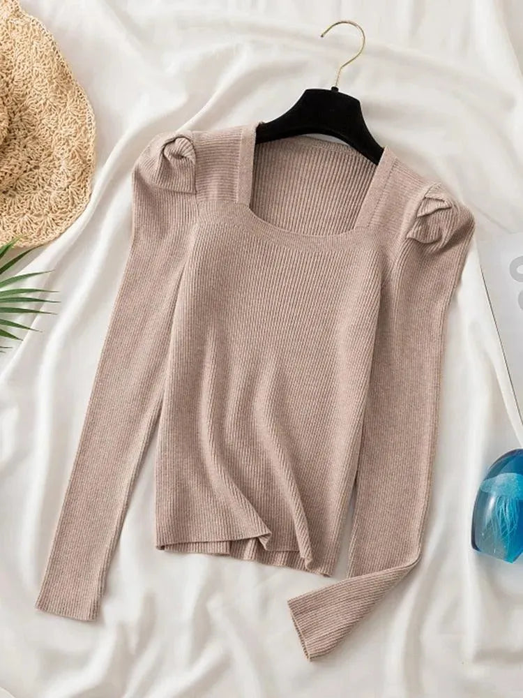 Square Neck Women's Knit Sweaters - Cozy & Stylish Pullovers for Fall & Winter Fashion | Perfect for Office, Casual Outings & Layering