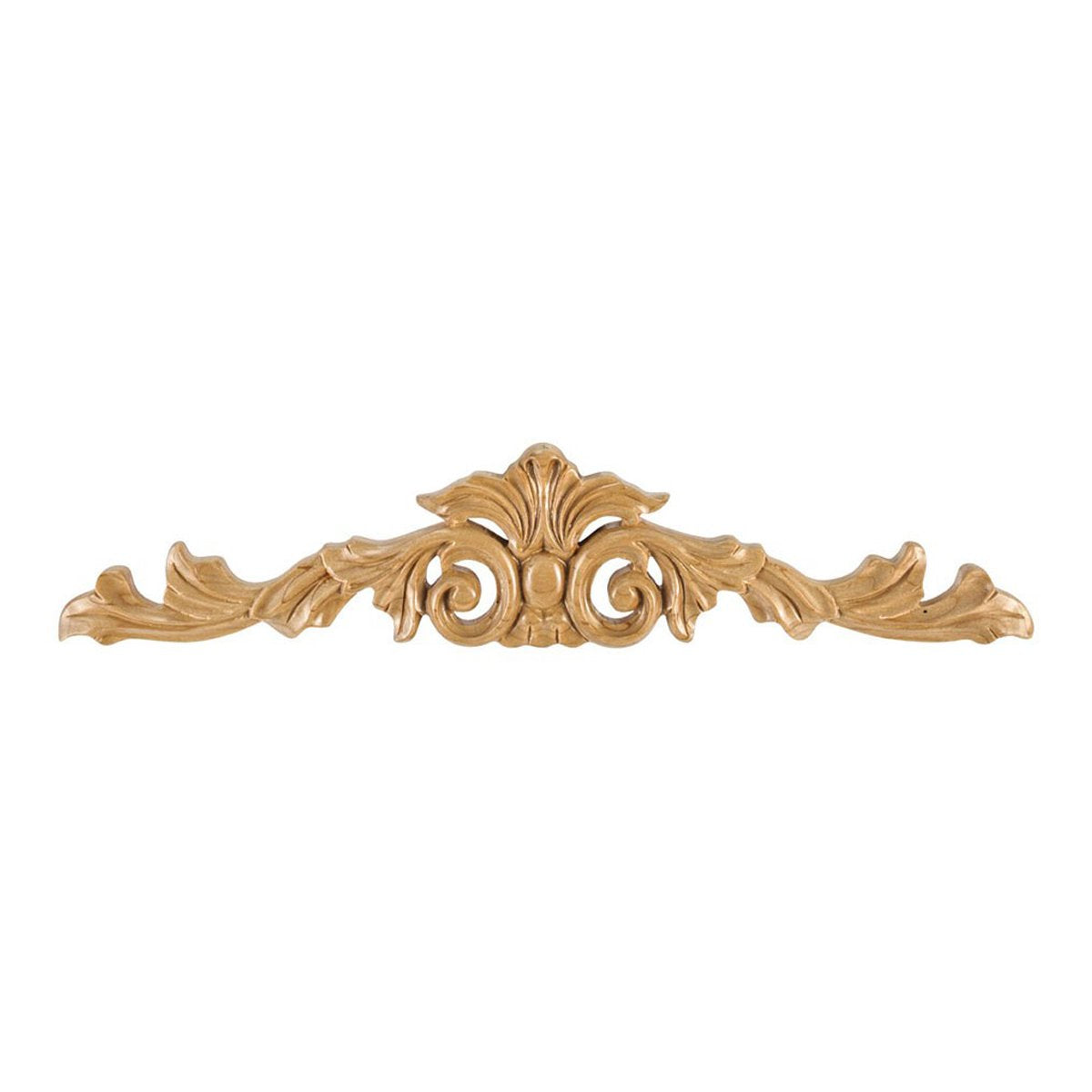 Hand Carved Cherry Wood Acanthus Onlay - 15 1/4