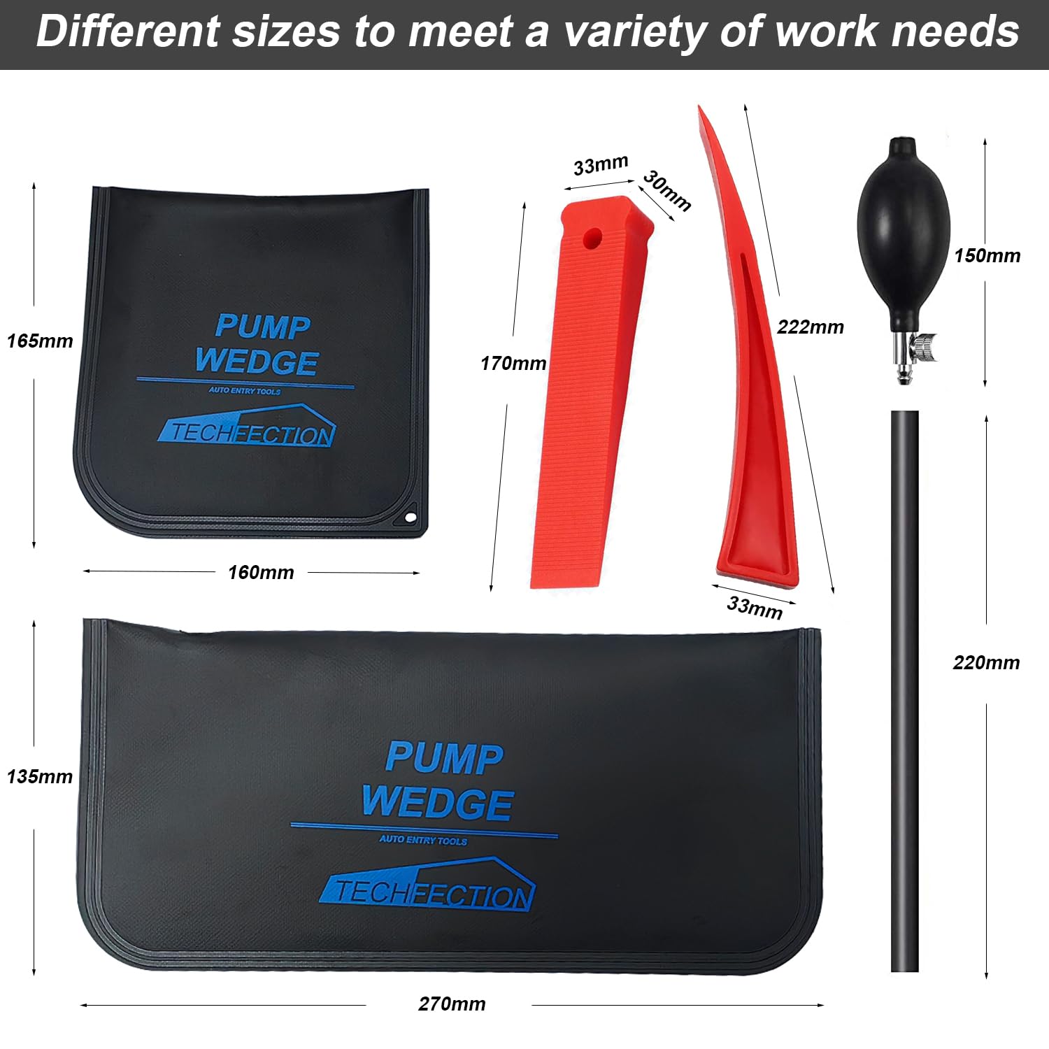 4 Pack Inflatable Air Wedge Pump Set - Heavy Duty DIY Air Cushion Pump for Door/Window Installation, Auto Repair & Glass Work - Portable Hand Tool for Carpenters, Mechanics & Home Improvement