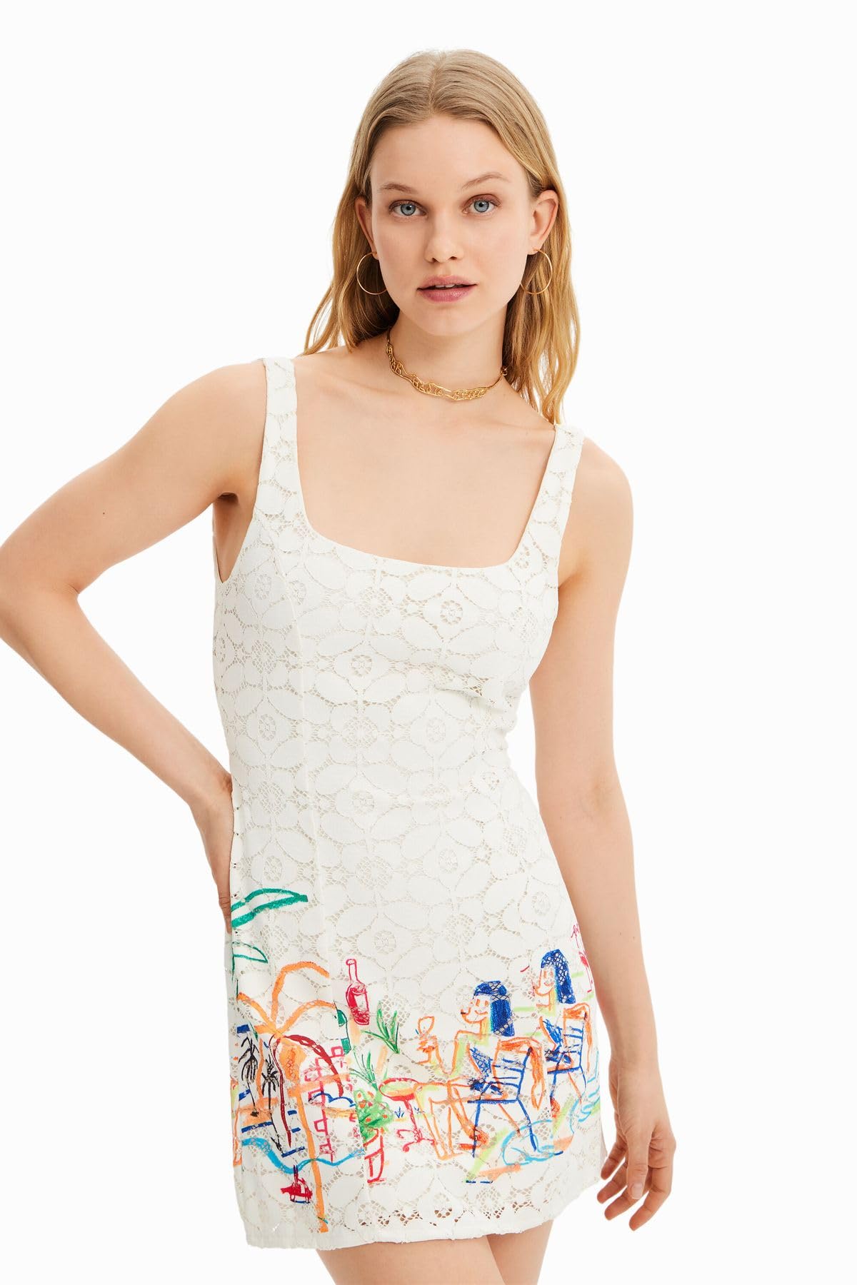 Desigual Women's Sleeveless Woven Dress - Lightweight Summer Dress for Beach, Vacation & Casual Outings