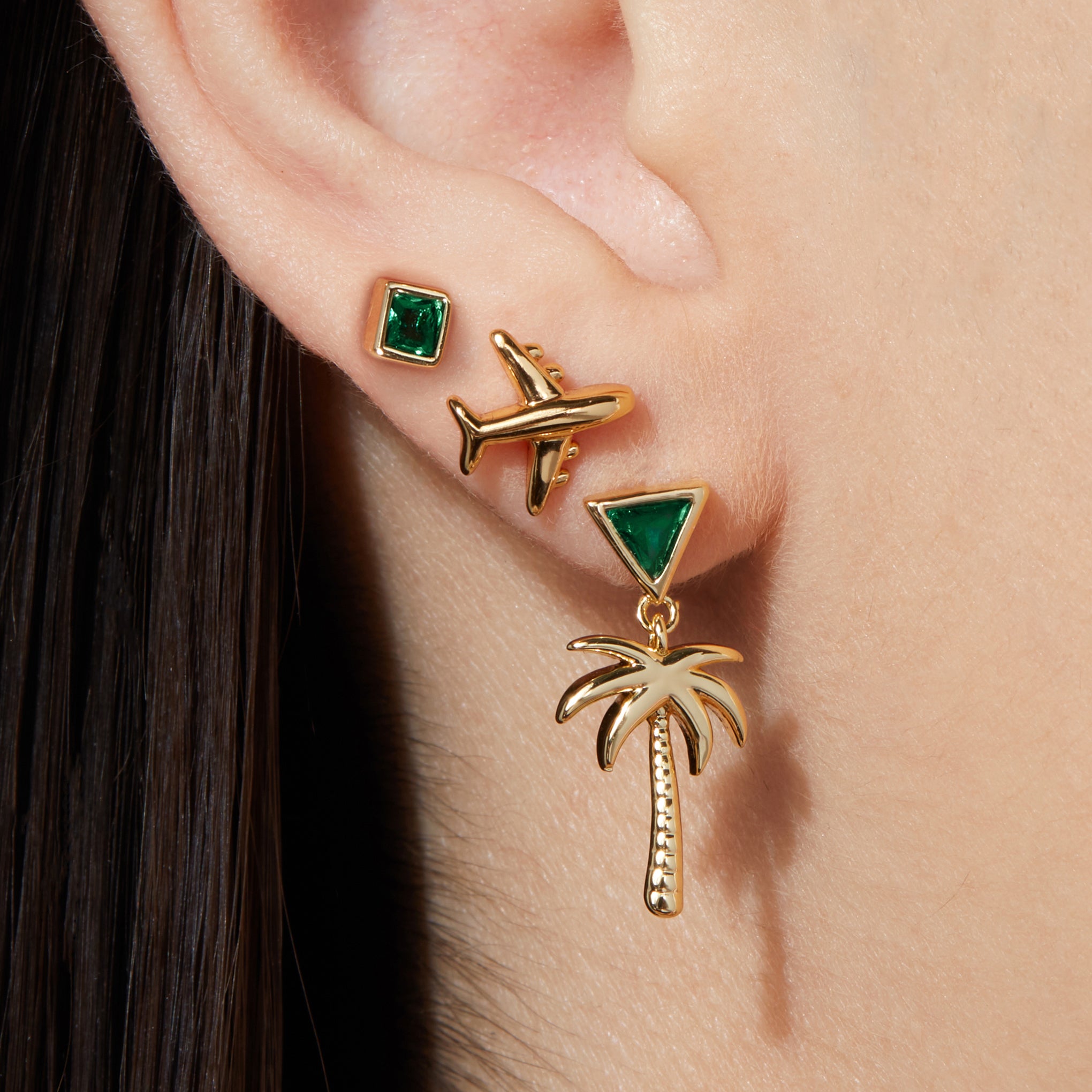 Stylish Palm Tree Earrings for Women - Tropical Dangle Hoop Earrings - Perfect for Beach Vacations, Summer Parties & Boho Fashion