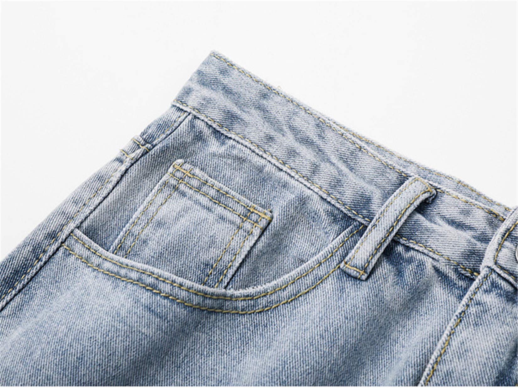 Andongnywell Men's Loose Fit Straight Leg Jeans - Baggy Denim Pants with Thick Fabric for Casual Wear, Street Style & Everyday Comfort