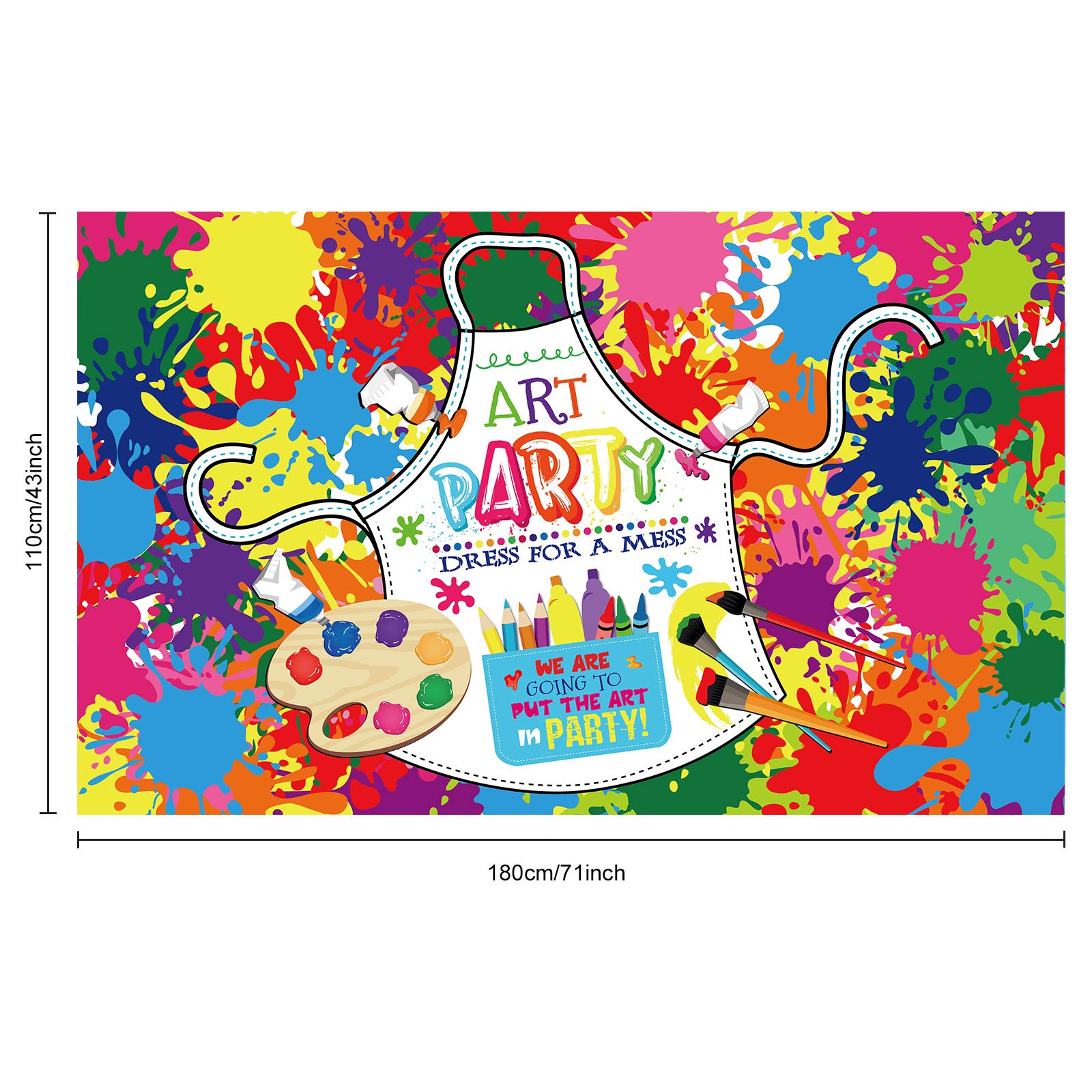 Artist Theme Party Backdrop Decorations - Art Paint Birthday Banner & Wall Photography Background for Painting Parties, Photo Booths & Creative Events