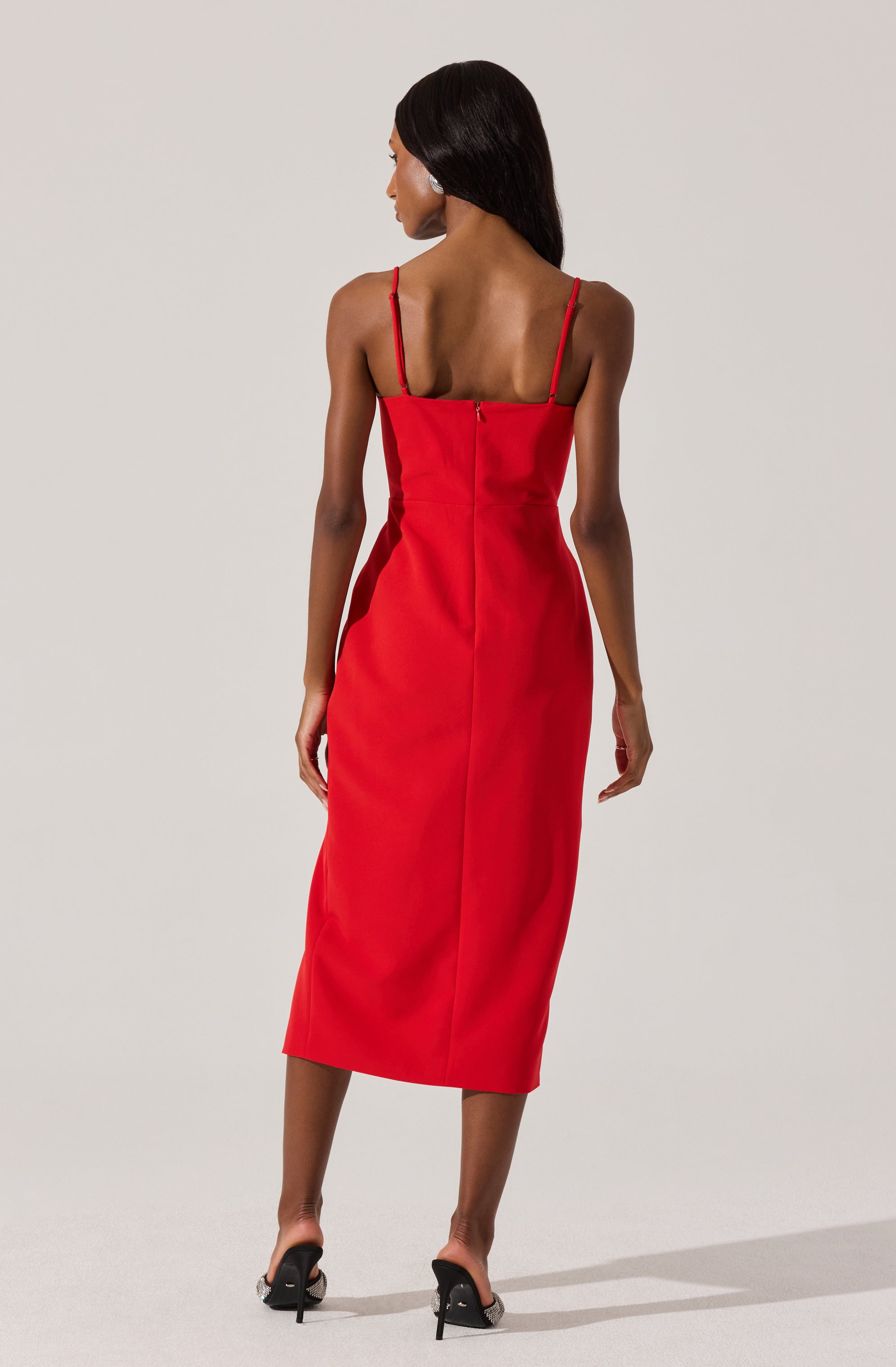 Embellished Bow Detail Midi Dress for Women - Elegant Party & Wedding Guest Outfit - Perfect for Cocktail Dresses, Formal Events & Special Occasions