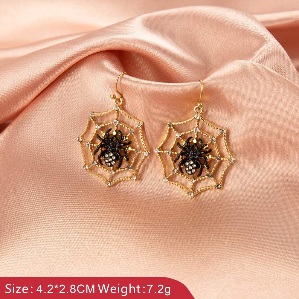 6 Pairs Halloween Earrings Set - Skeleton, Ghost, Spider, Black Cat, Butterfly & Bat Dangle Drop Earrings for Women | Gothic Jewelry for Halloween Parties, Horror Themes & Funny Gifts | Perfect for Costume Accessories, Cosplay & Spooky Events