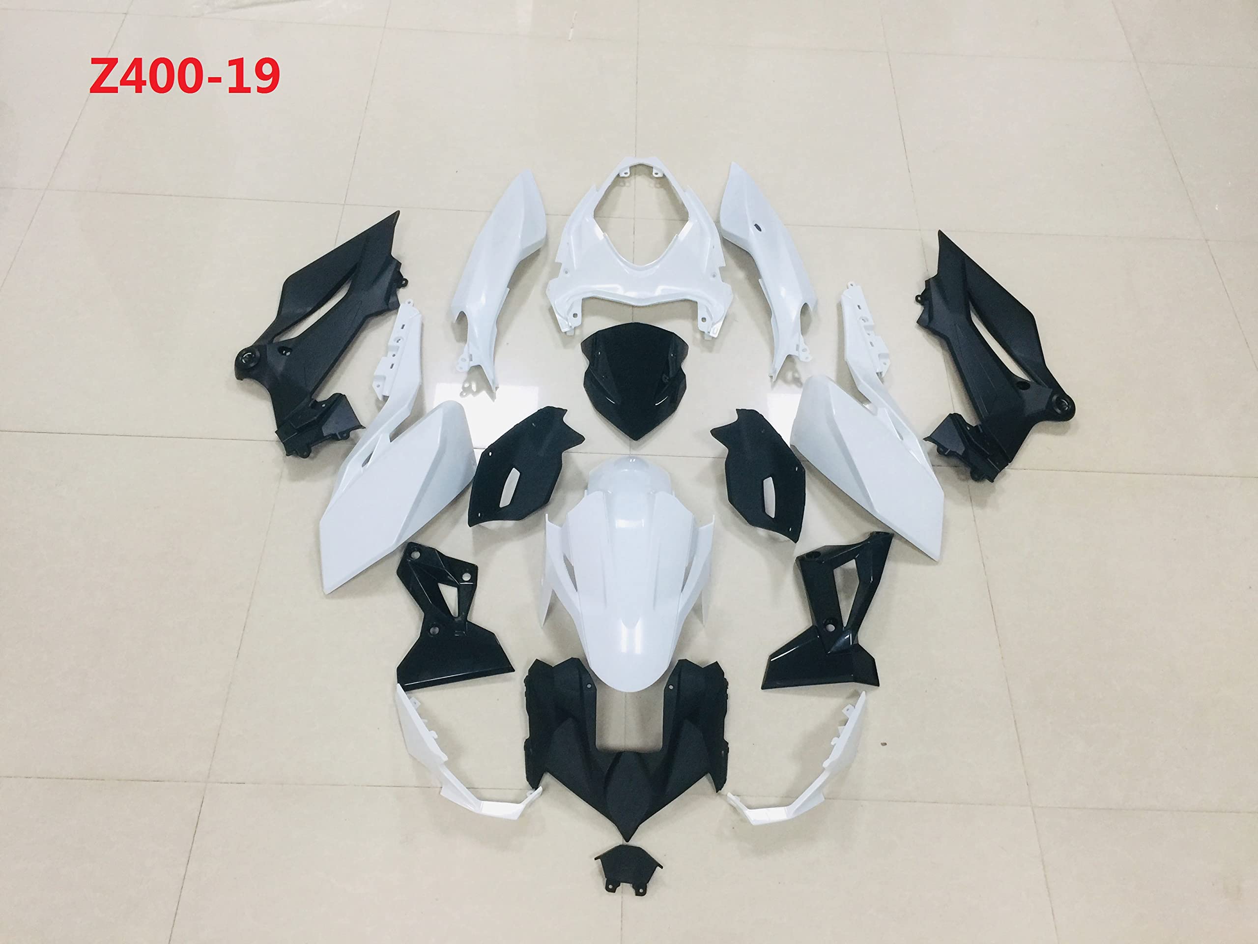 ZXMT Unpainted Motorcycle Fairing Kit for Kawasaki Z400 2019-2021 (17-Piece Set) - Perfect for Bike Restoration, Racing Upgrades & Custom Paint Projects