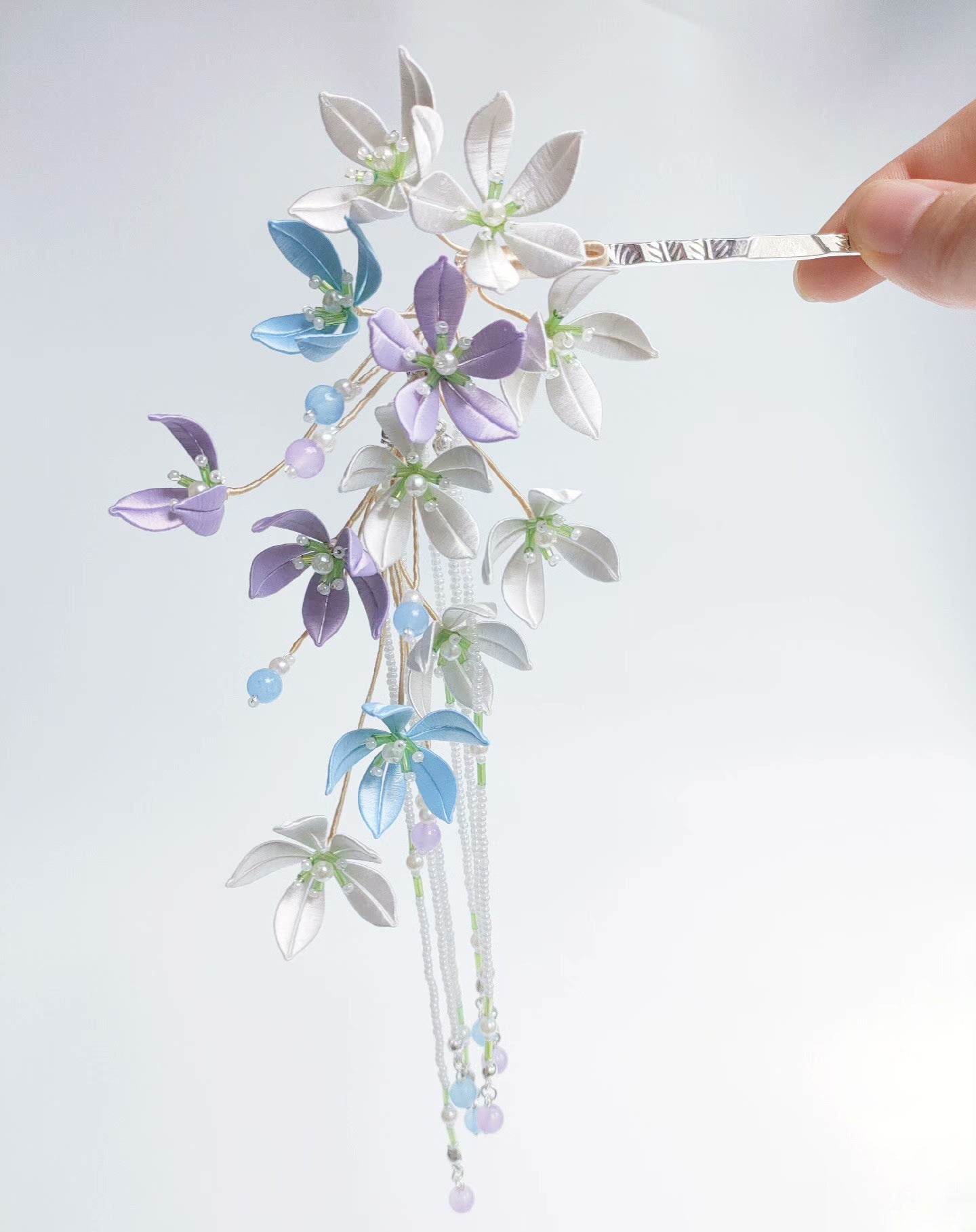 Custom Silk Hairpin - Handmade Floral Hair Accessory for Women | Elegant Hair Clip for Weddings, Parties & Special Occasions
